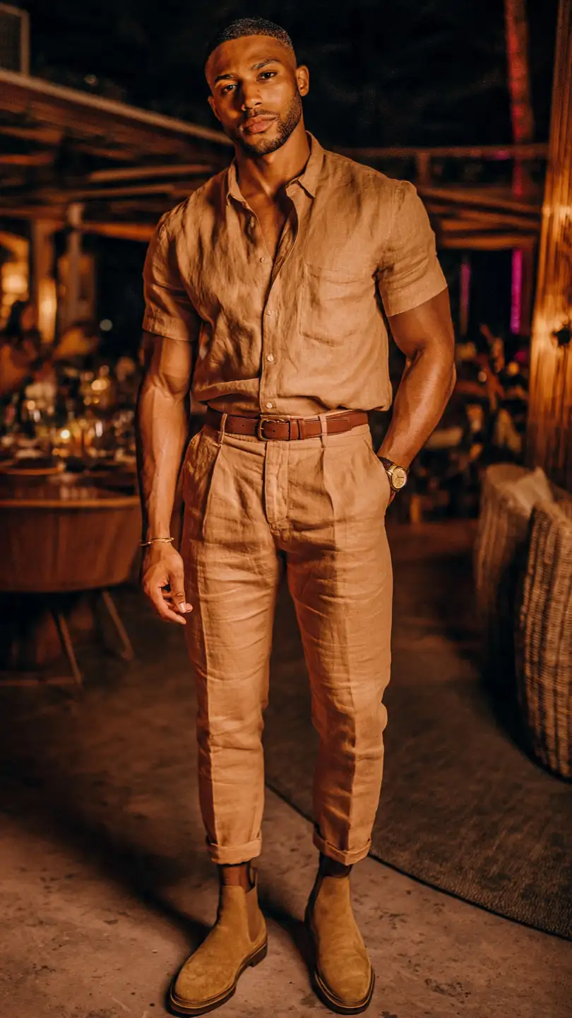 What Makes the Perfect Men Summer Night Outfit? 10 The Monochrome Earth Tone