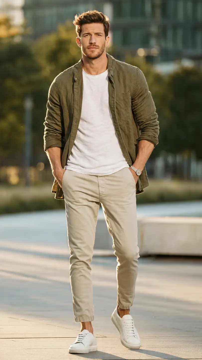 12 Quiet Luxury Men Summer Styles That Actually Look Expensive 11 The Overshirt and Chino