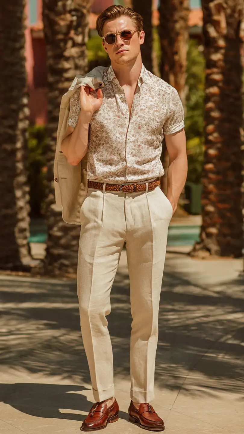Men Summer Wedding: 10 Outfits That Actually Won't Wreck You by 4 PM 9 The Patterned Shirt and Trouser Combo
