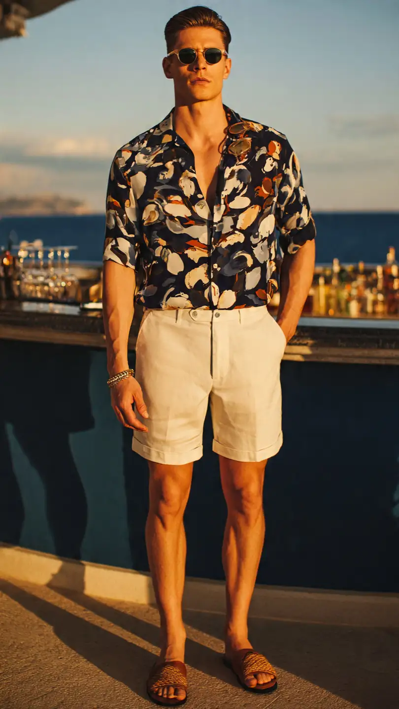 What Makes the Perfect Men Summer Night Outfit? 6 The Resort Shirt + Tailored Shorts