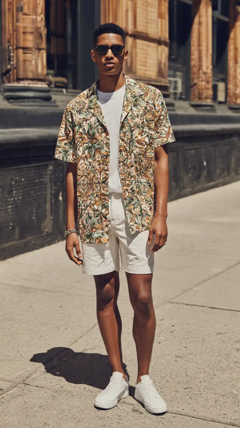 Men Summer Streetwear Ideas for an Effortlessly Cool Look 9 The Resort-to-Street Shirt