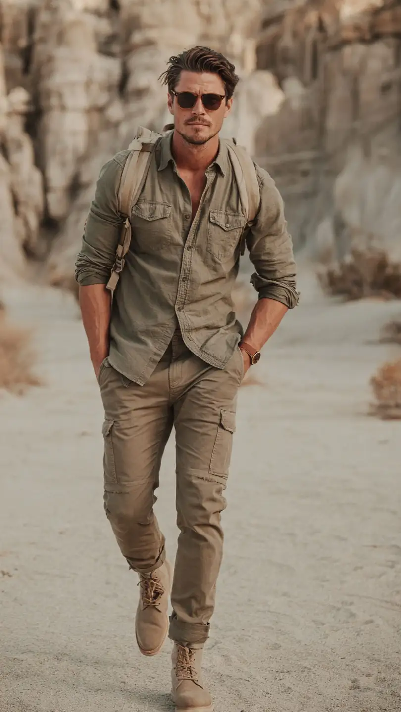 Vacation Outfits for Men for Every Travel Plan 9 The Safari Neutral — Adventurous Without the Costume