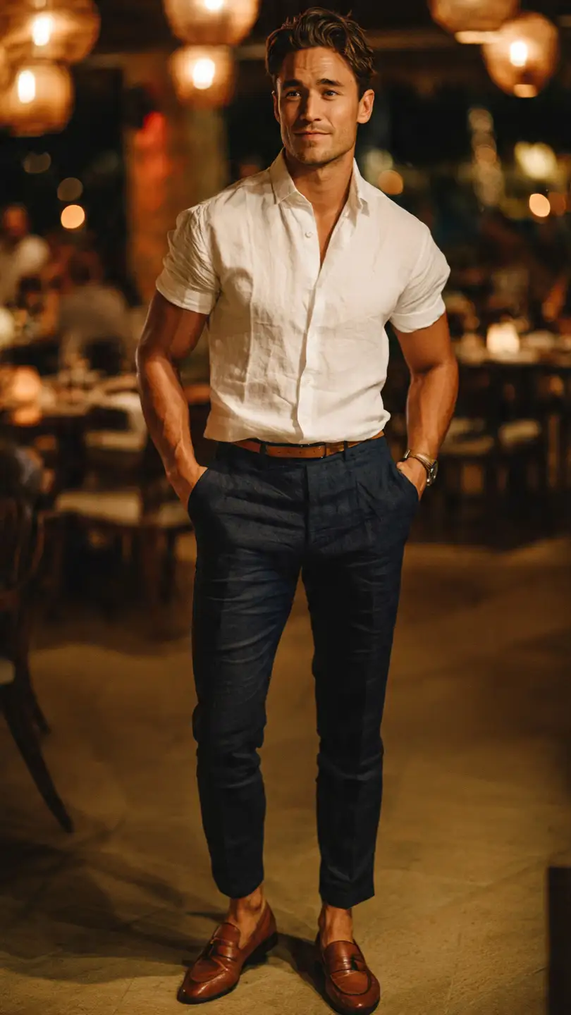 Vacation Outfits for Men for Every Travel Plan 6 The Smart-Casual Evening — Dinner Without the Stress