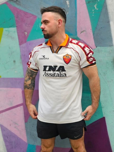 Men's World Cup Outfits That Score Big on Style 5 Vintage Soccer Jersey and Black Shorts