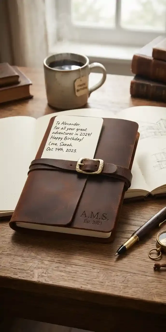 Birthday Gifts for Husband That Actually Get Used 8 A Personalized Leather Journal or Notebook — For the Thinker