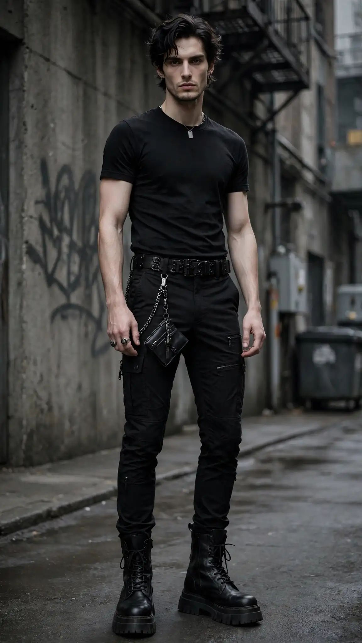 Summer Goth Outfits: 14 Ideas That Feel Cool & Edgy 11 Black Cargo Trousers and Fitted Tee