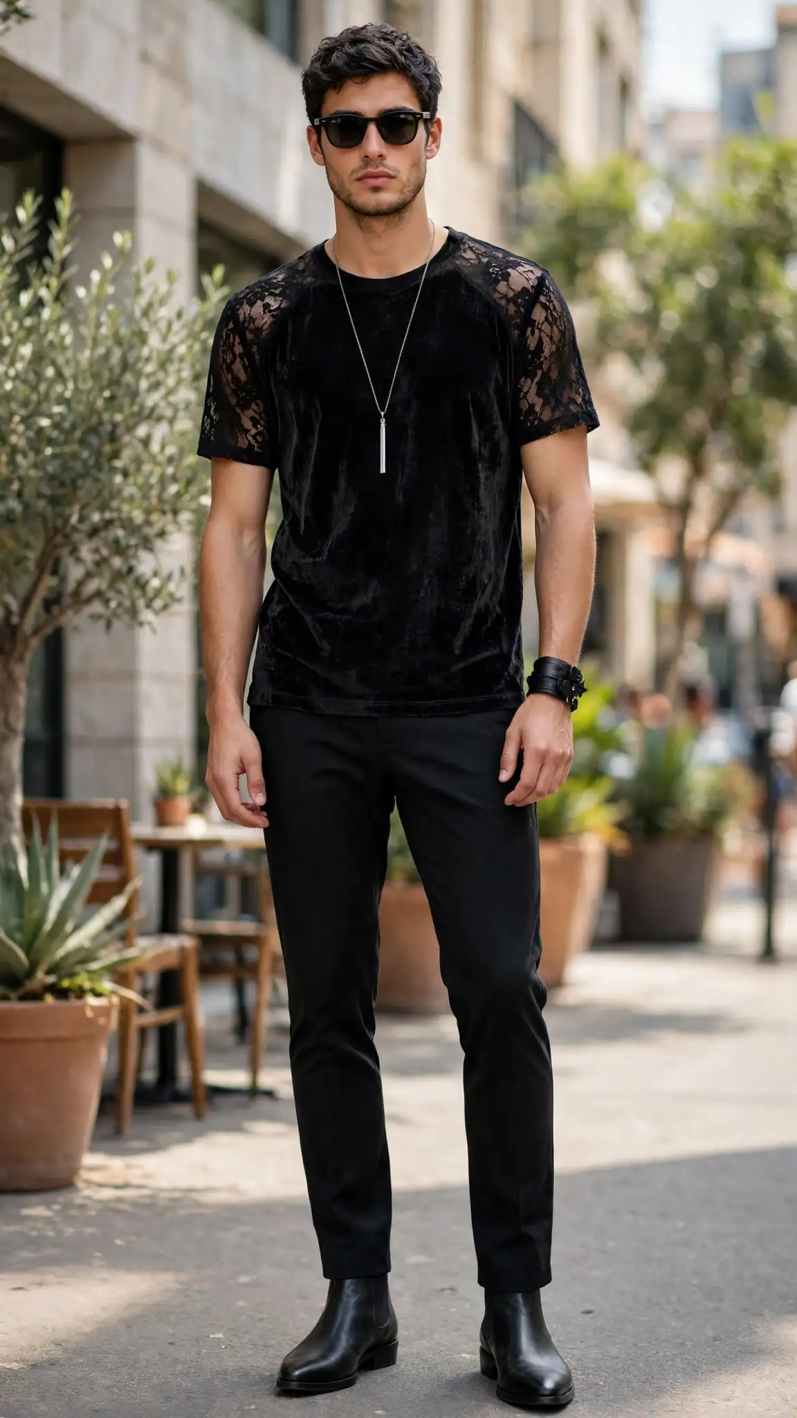 Summer Goth Outfits: 14 Ideas That Feel Cool & Edgy 12 Black Lace or Burnout Velvet Tee