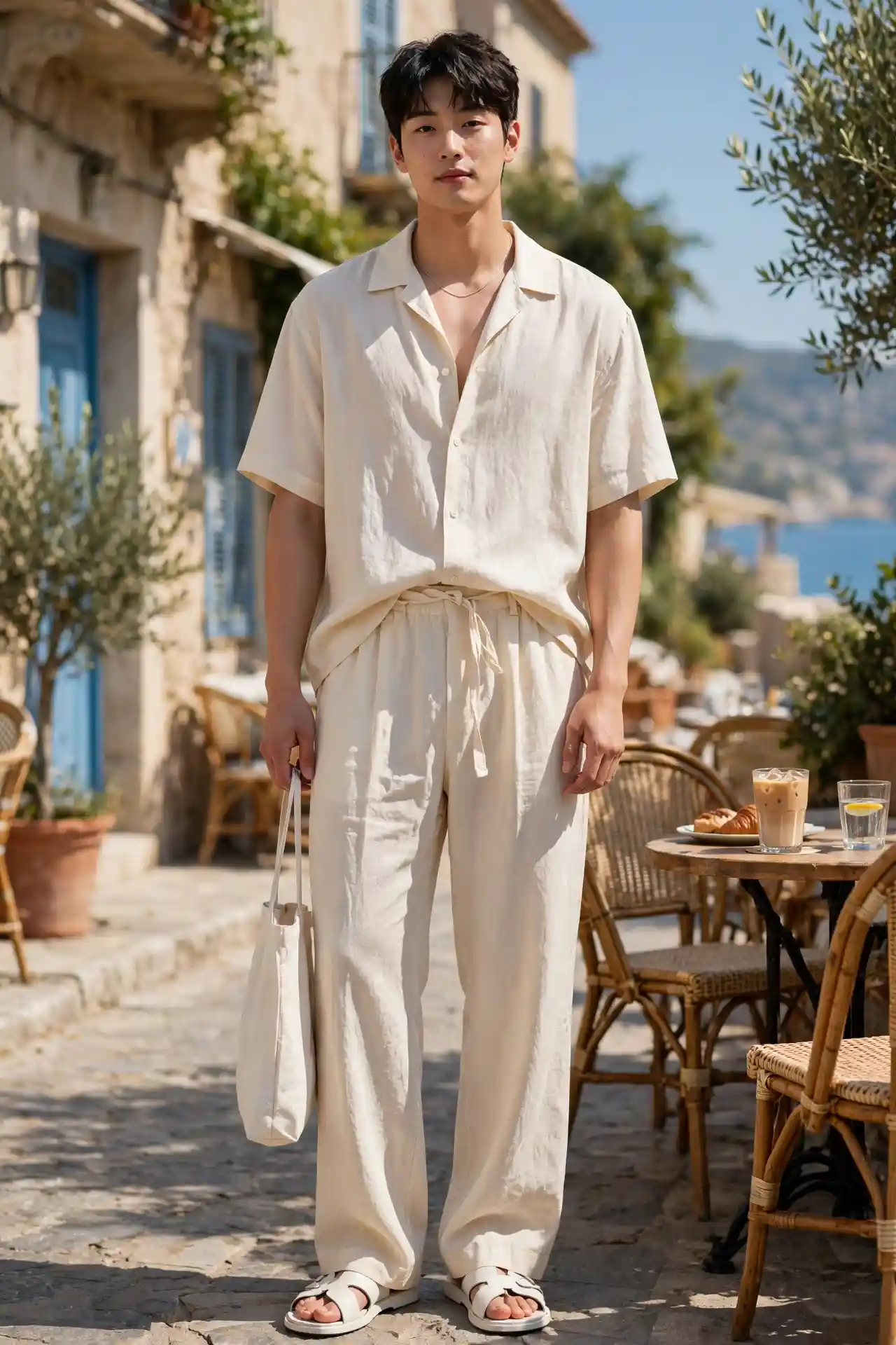 Korean Outfits for Men: 8 Ideas That Always Look Effortless 8 Cream Linen Set — The Warm Weather Power Move ☀️