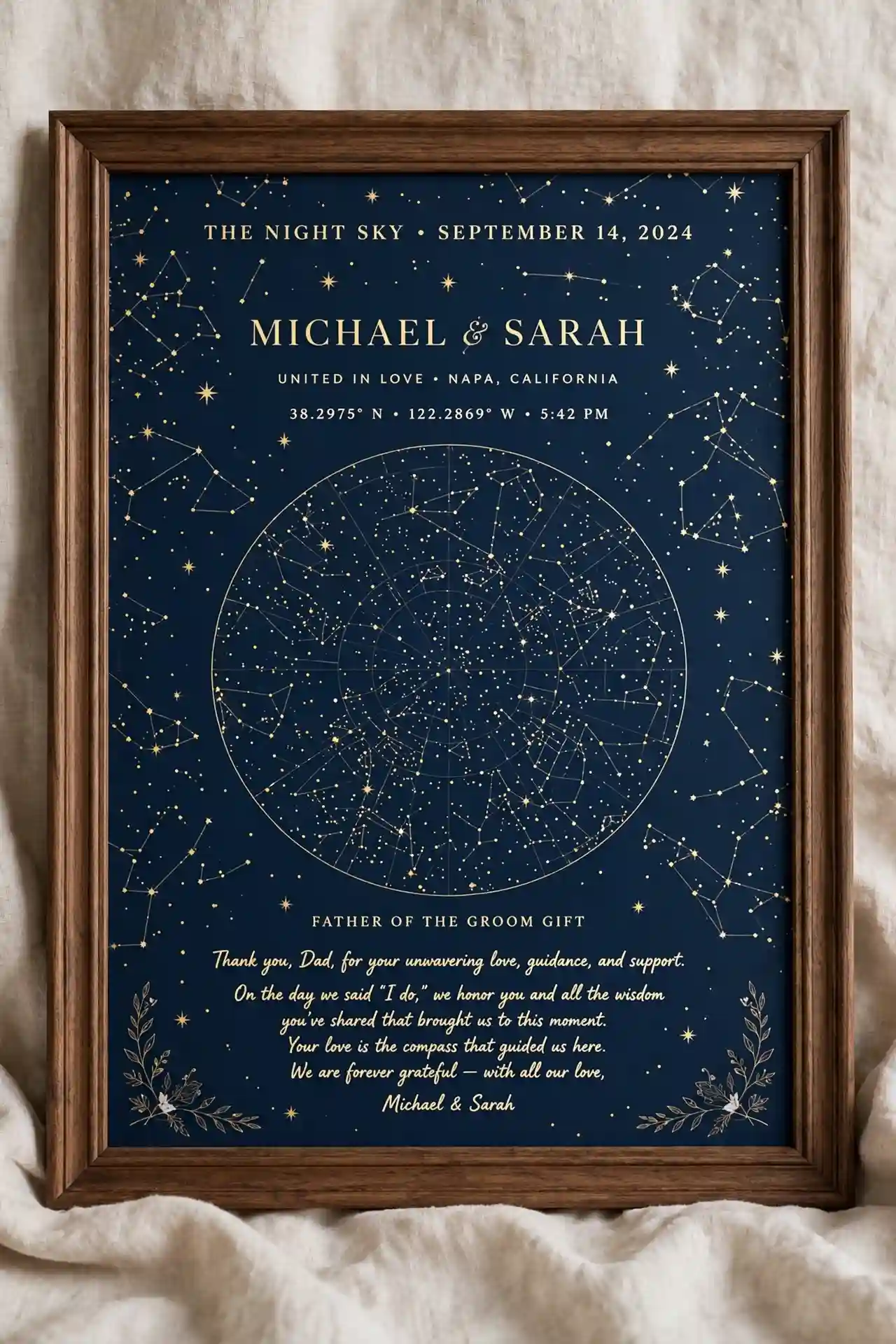 Father of the Groom Gift: 11 Ideas He'll Love 8 Custom Star Map from the Wedding Date