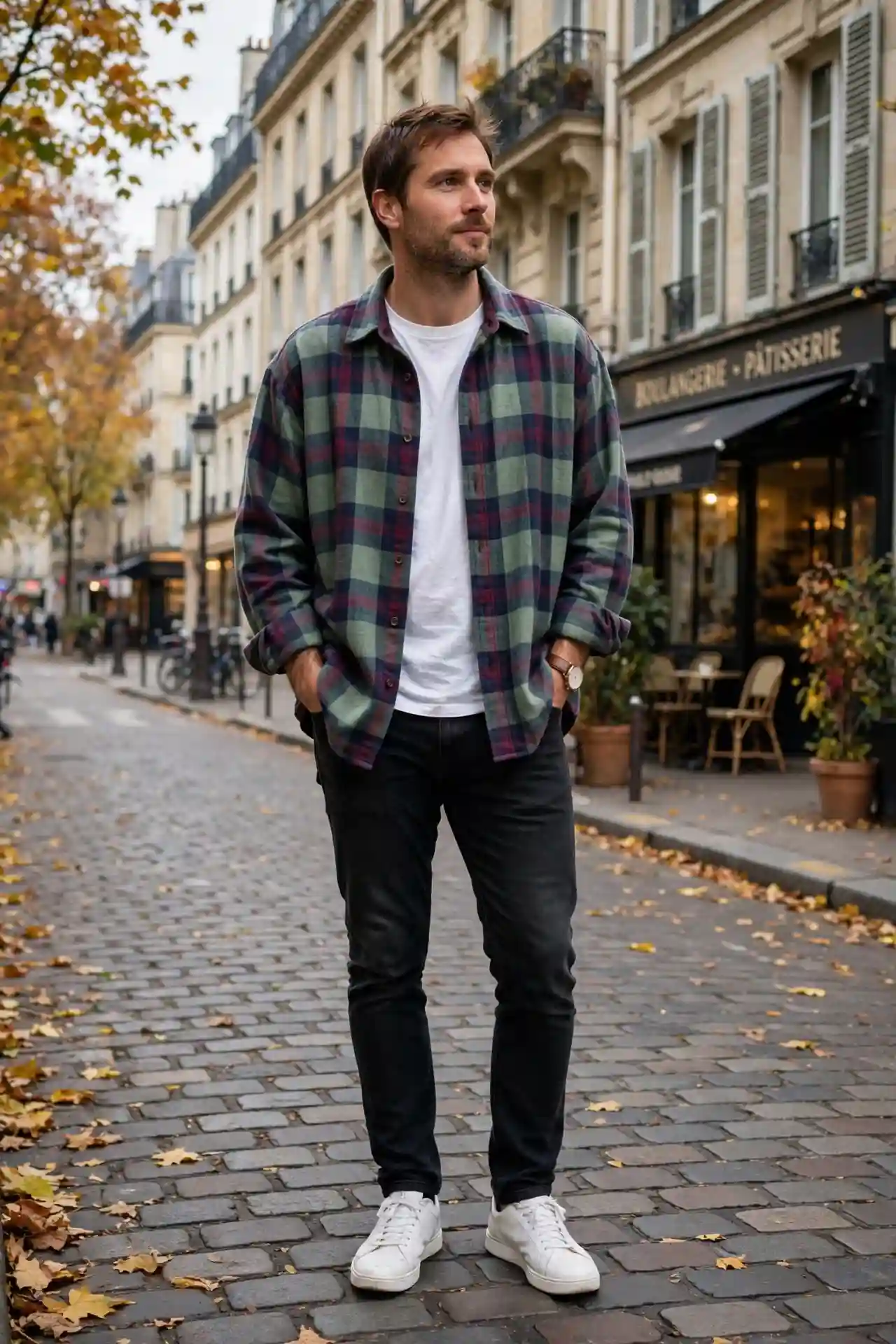 Men Autumn Outfits That Make Getting Dressed Easy 13 Flannel Shirt as Outerwear