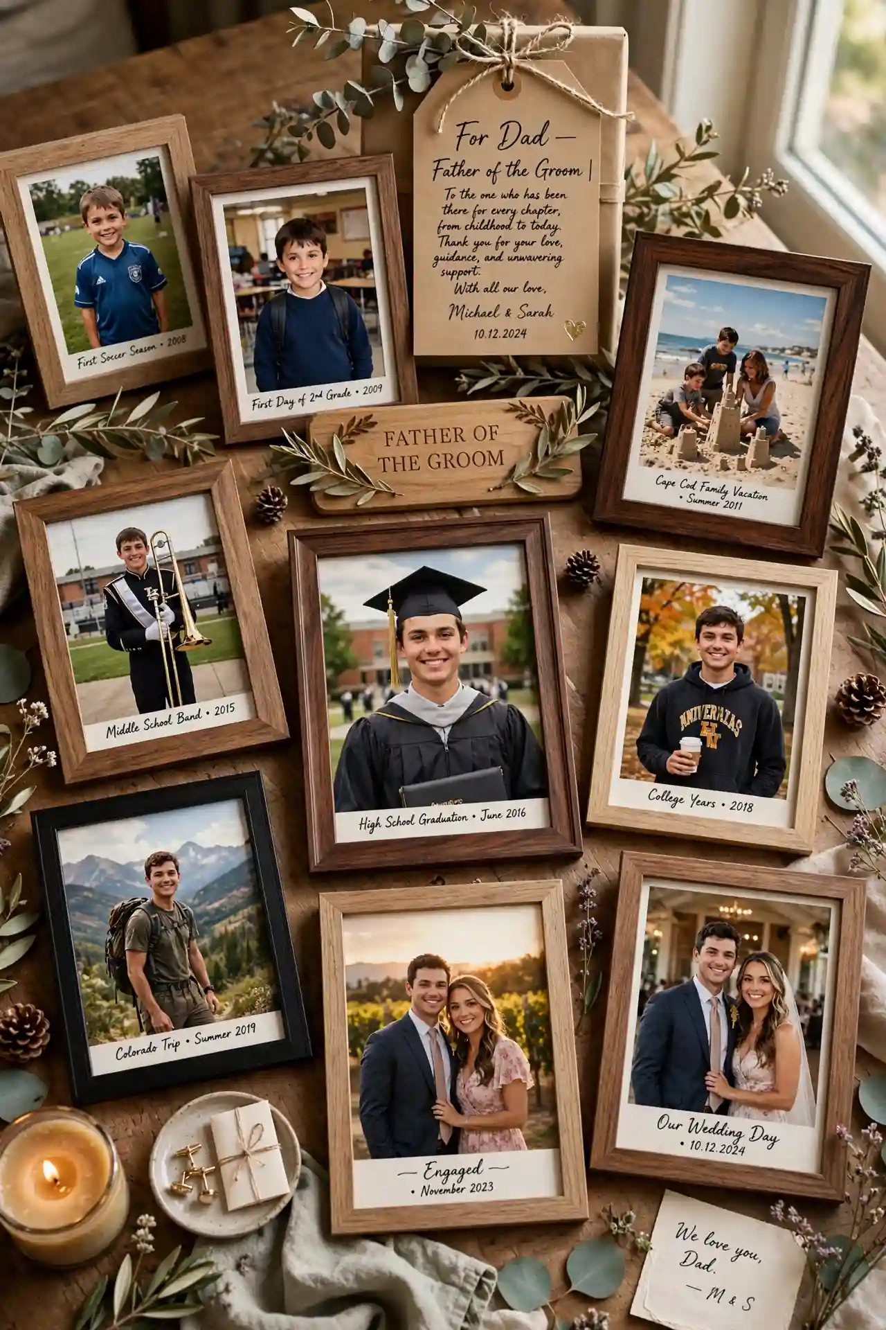 Father of the Groom Gift: 11 Ideas He'll Love 5 Framed Family Photo Collection with Personal Memories