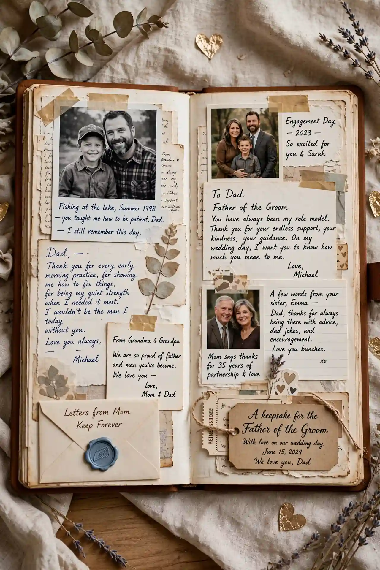 Father of the Groom Gift: 11 Ideas He'll Love 10 Memory Book Filled with Letters from Family Members