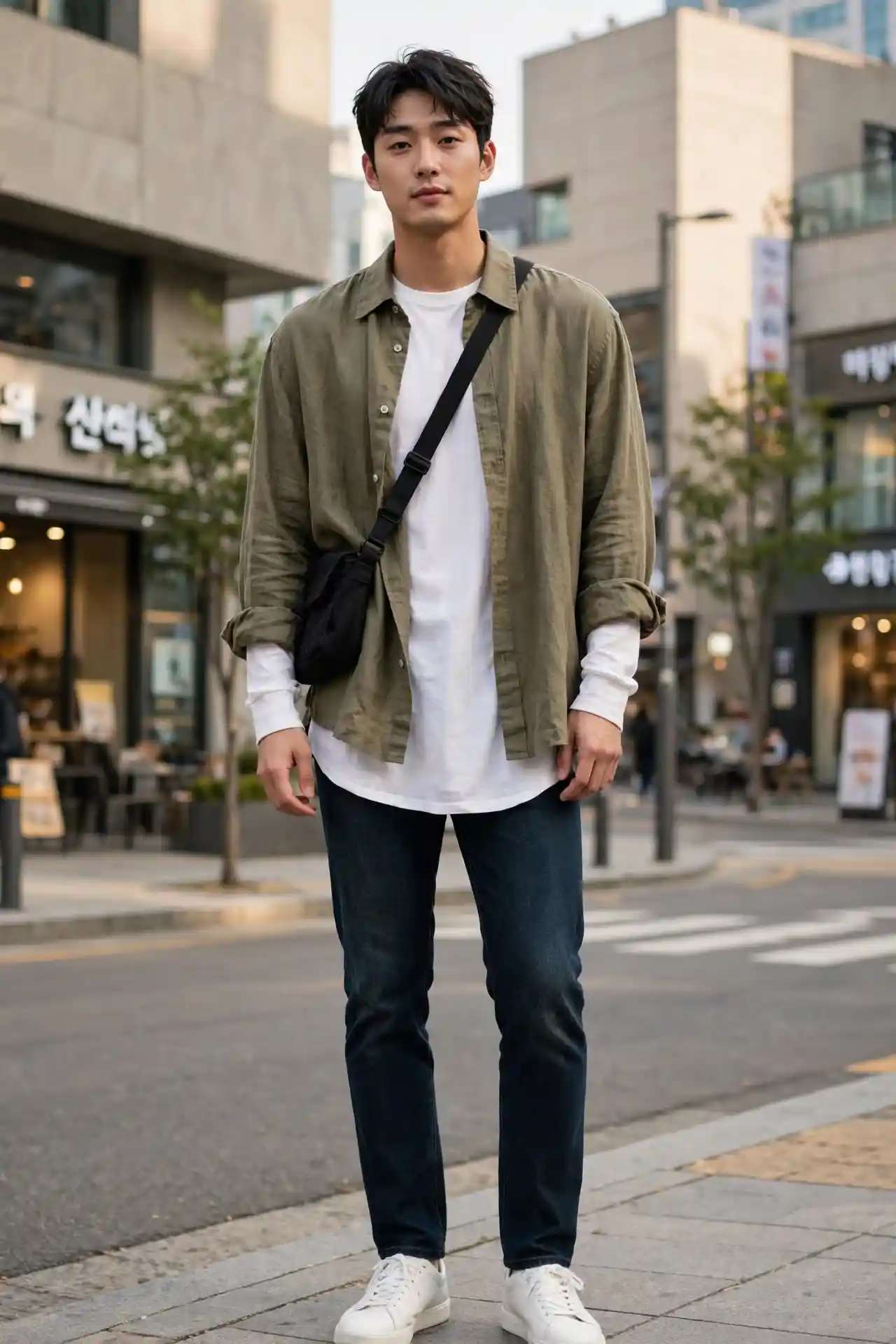 Korean Outfits for Men: 8 Ideas That Always Look Effortless 6 Oversized Shirt Over Long-Sleeve Tee — The Layering Blueprint
