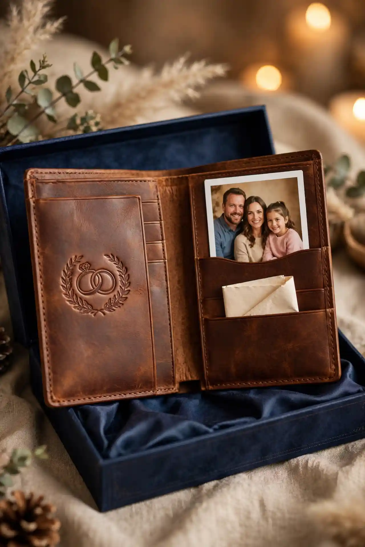 Father of the Bride Gift Ideas He'll Truly Treasure 5 Personalized Leather Wallet with Hidden Message