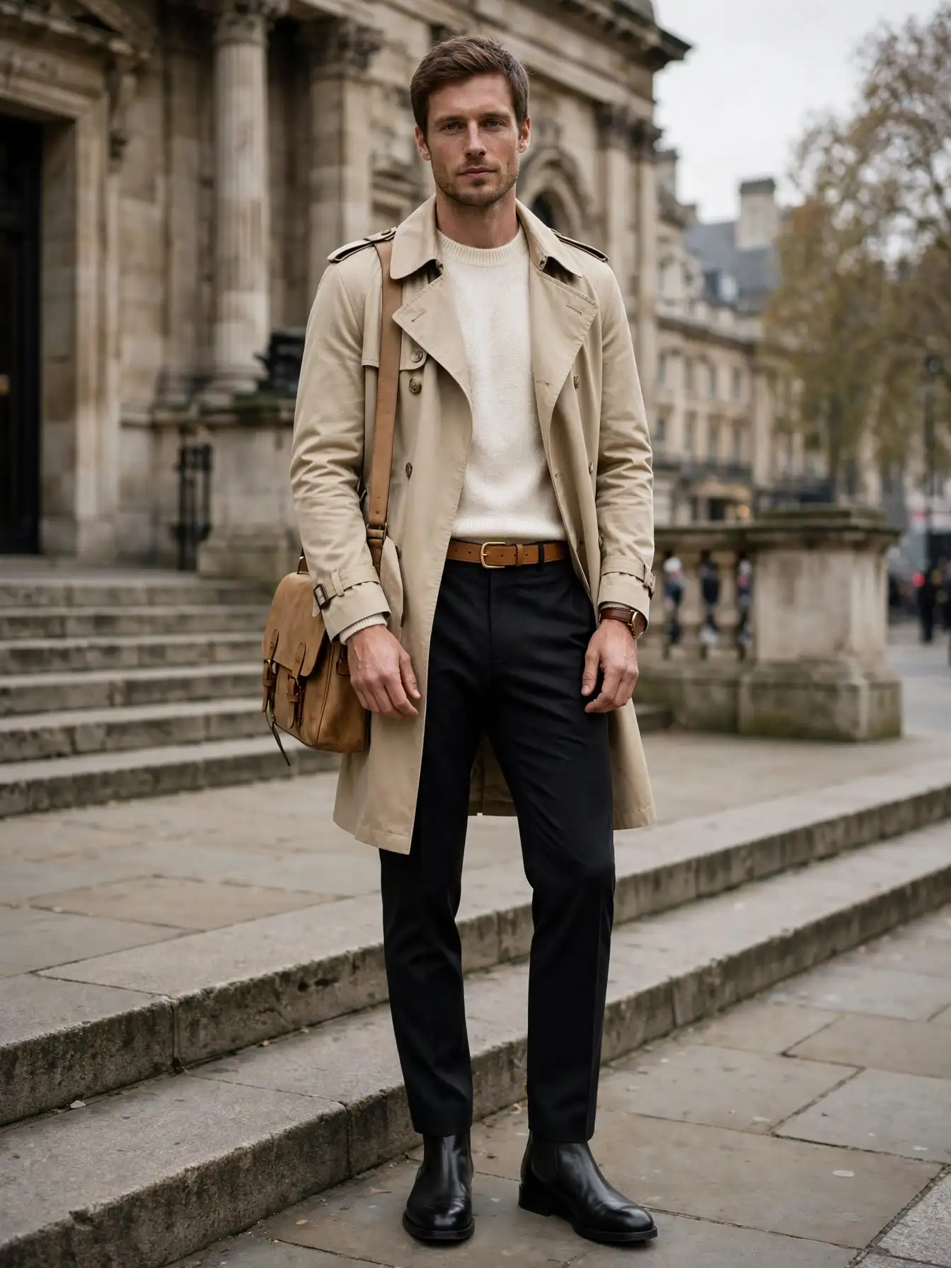 Refined Smart-Casual Look With Cream and Black for Effortless Style