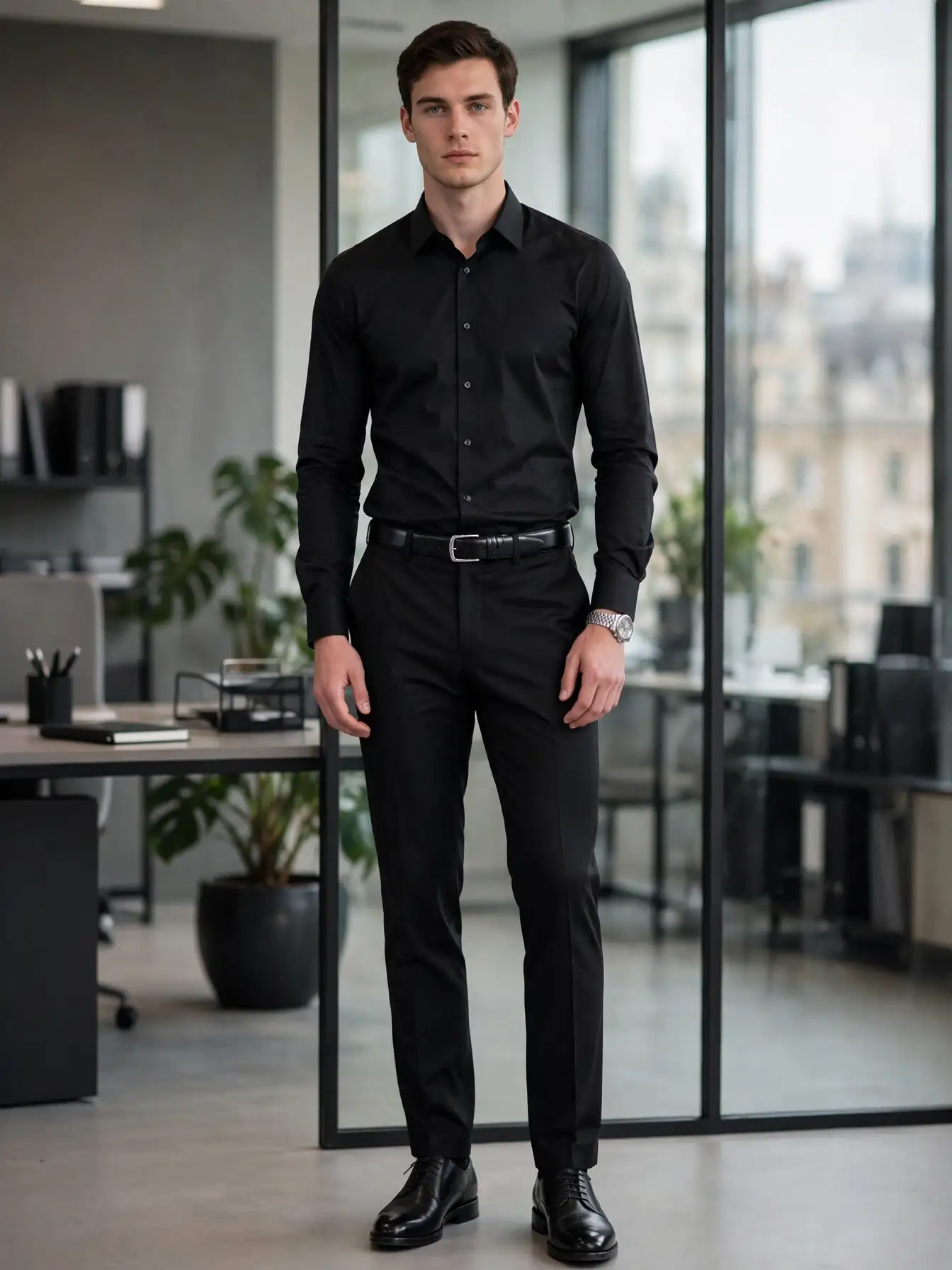 Sharp Monochrome Office Look That Commands Respect
