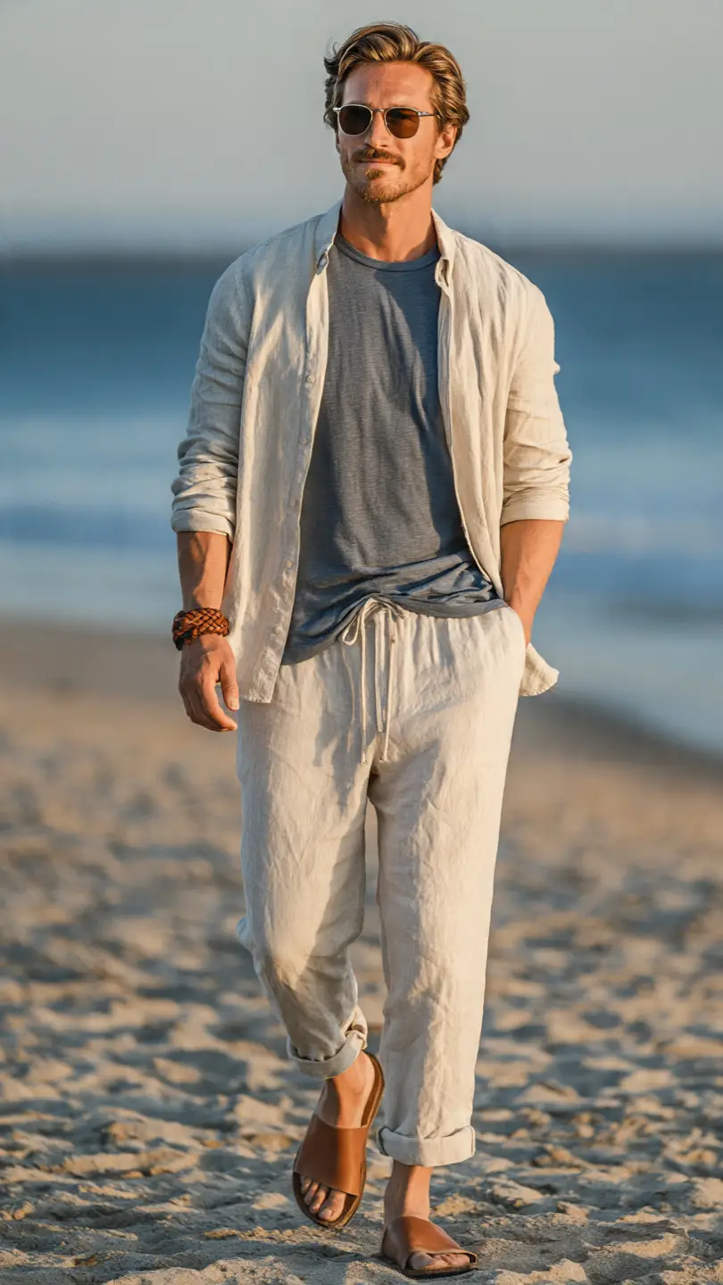 9 Portugal Outfits for Men for Every Adventure 6 The Beach to Bar Transition — One Outfit Two Completely Different Settings
