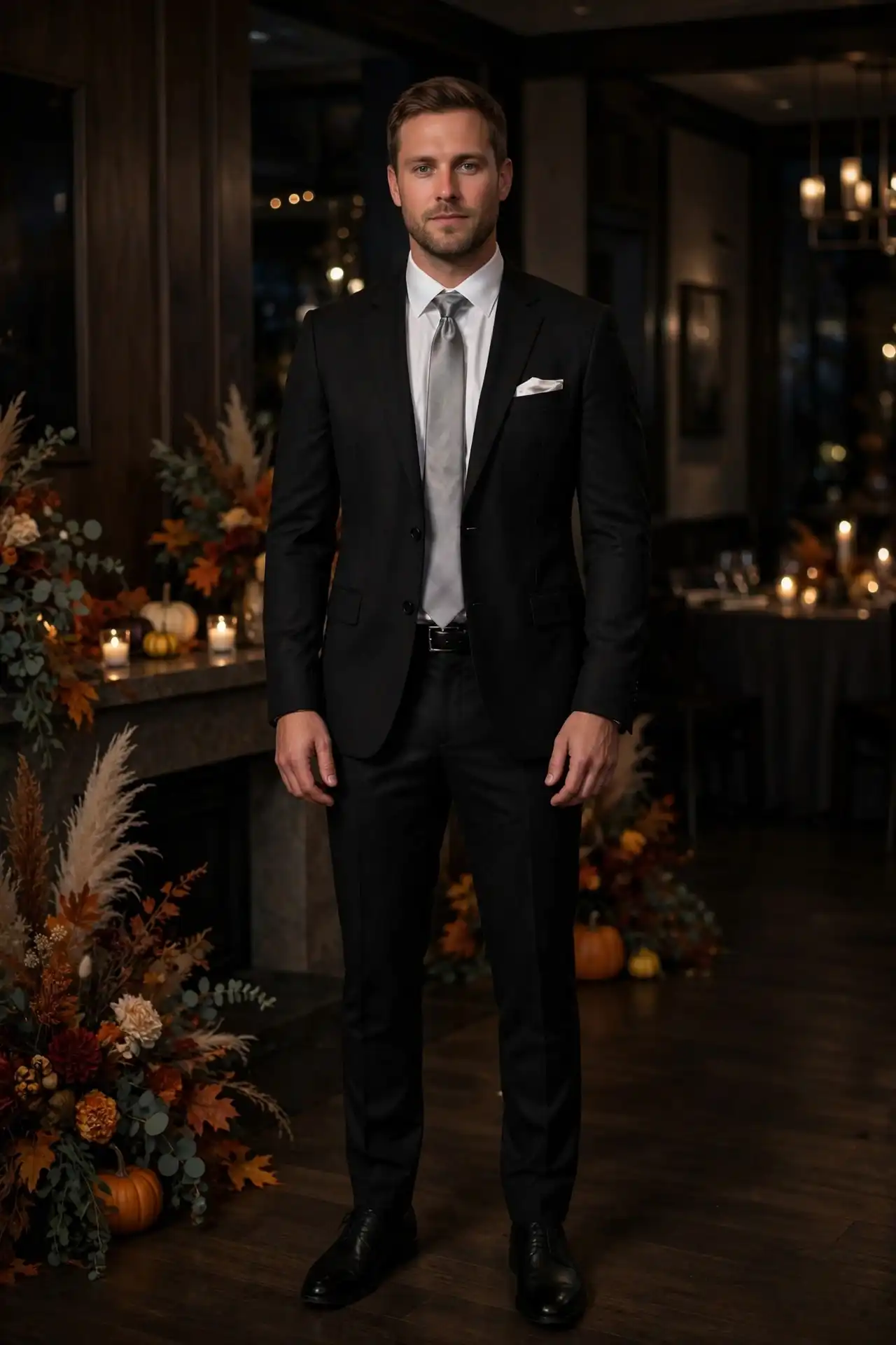 Men's Fall Wedding Outfits: 15 Ideas for Every Dress Code 8 The Black Suit Done Right