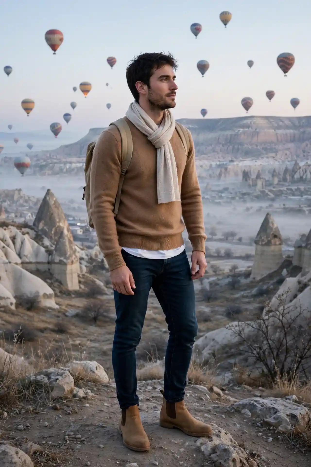 9 Turkey Outfits for Men for a Smart Travel Wardrobe 7 The Cappadocia Hot Air Balloon Outfit — Photogenic and Practical