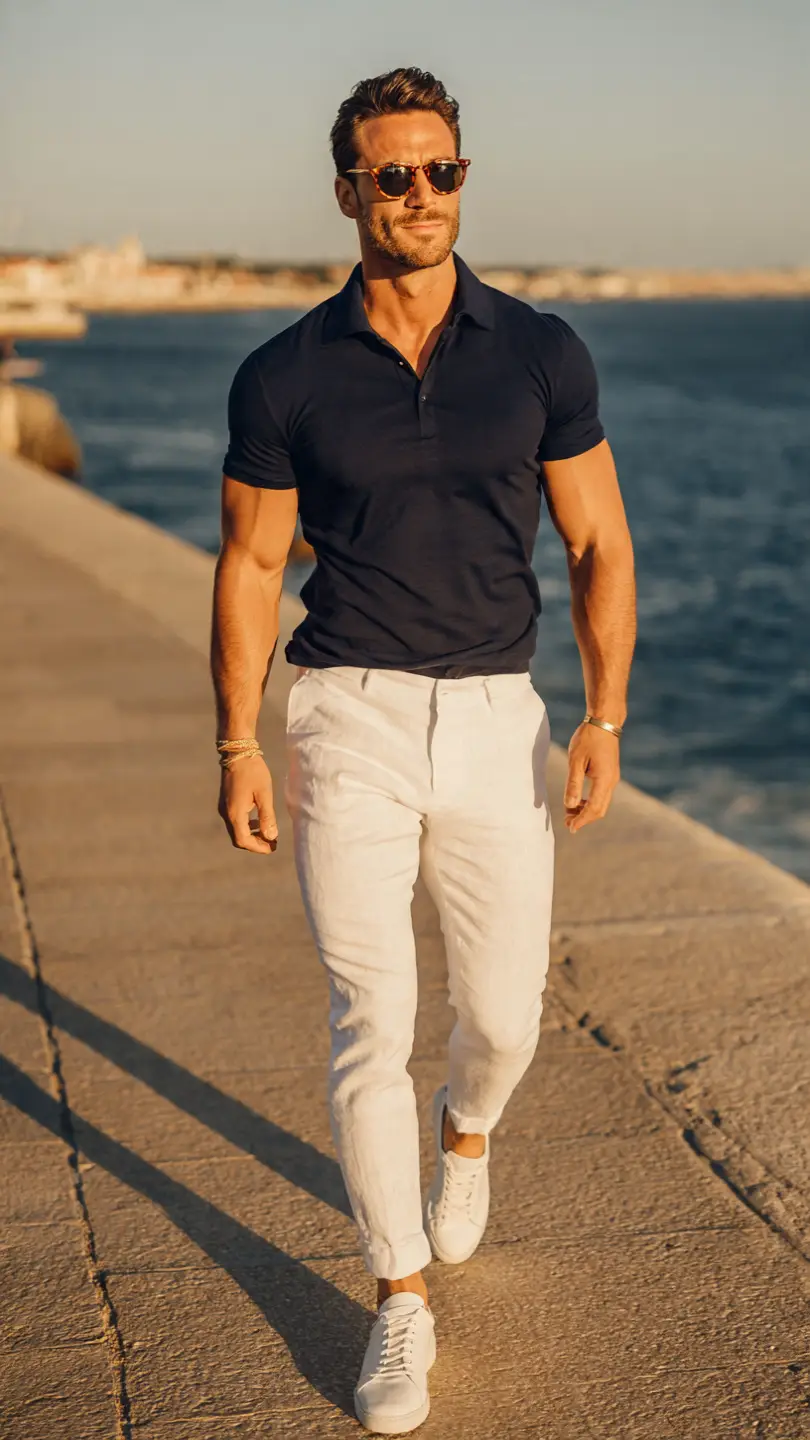 9 Portugal Outfits for Men for Every Adventure 10 The Cascais Coastal Stroll ☀️ — When the Setting Does Half the Work