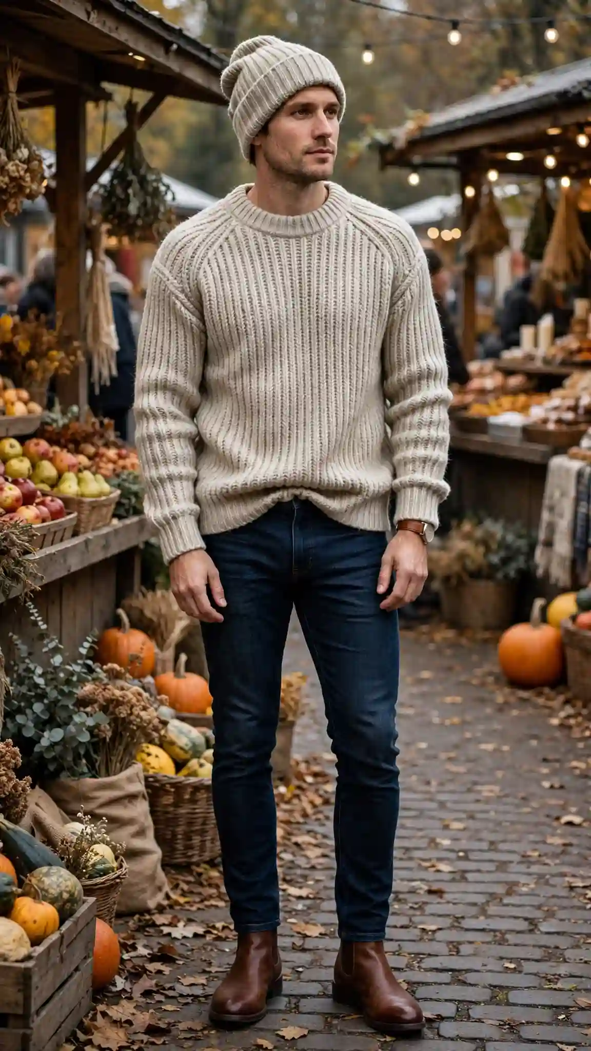 The Chunky Knit and Dark Denim