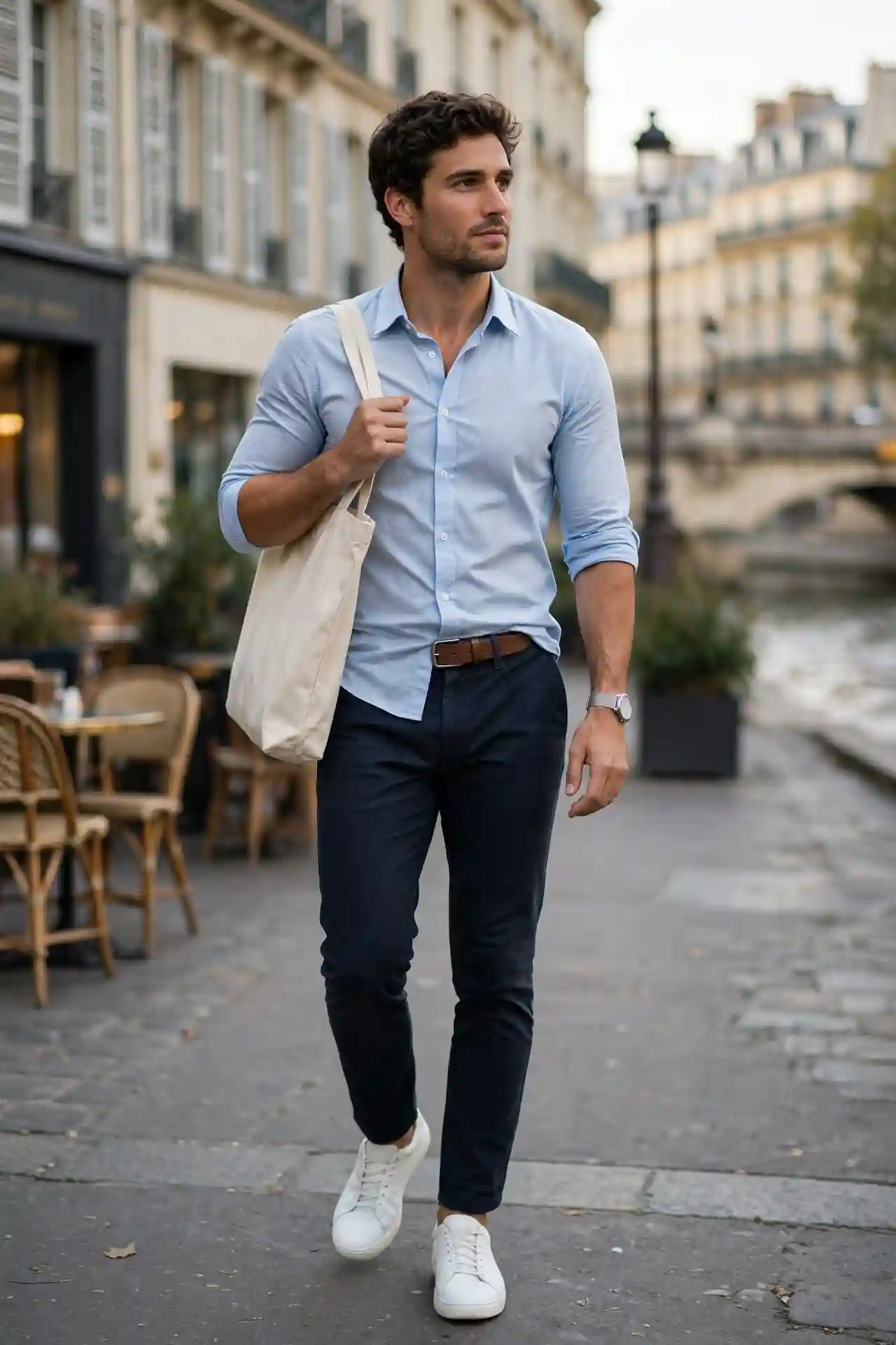 12 Paris Outfits for Men That Look Sharp Every Time 3 The Classic French Tuck — Effortless Done Right