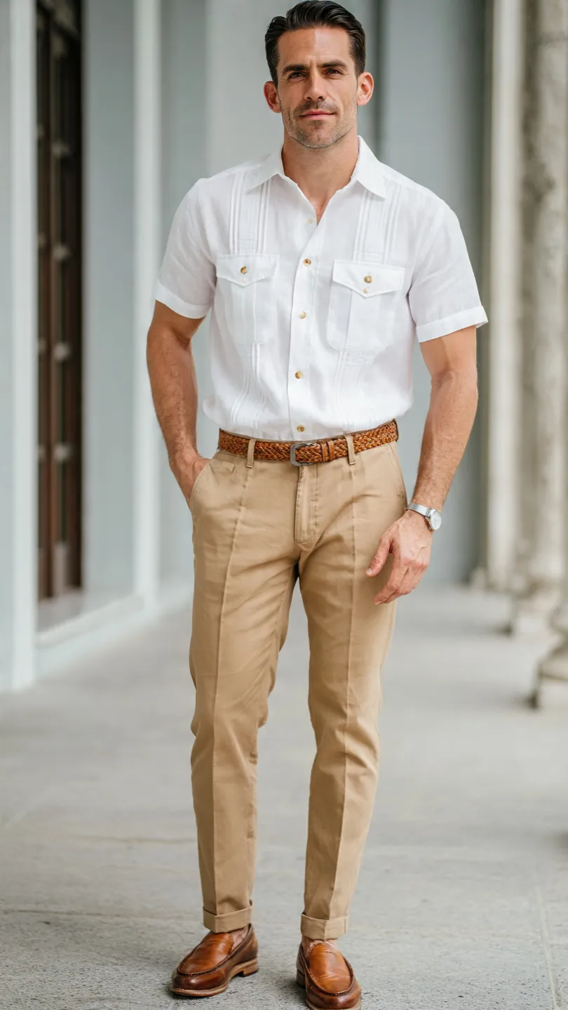 13 Mexican Outfits for Men That Blend Color and Culture 4 The Classic Guayabera — Dressed Up Without Trying