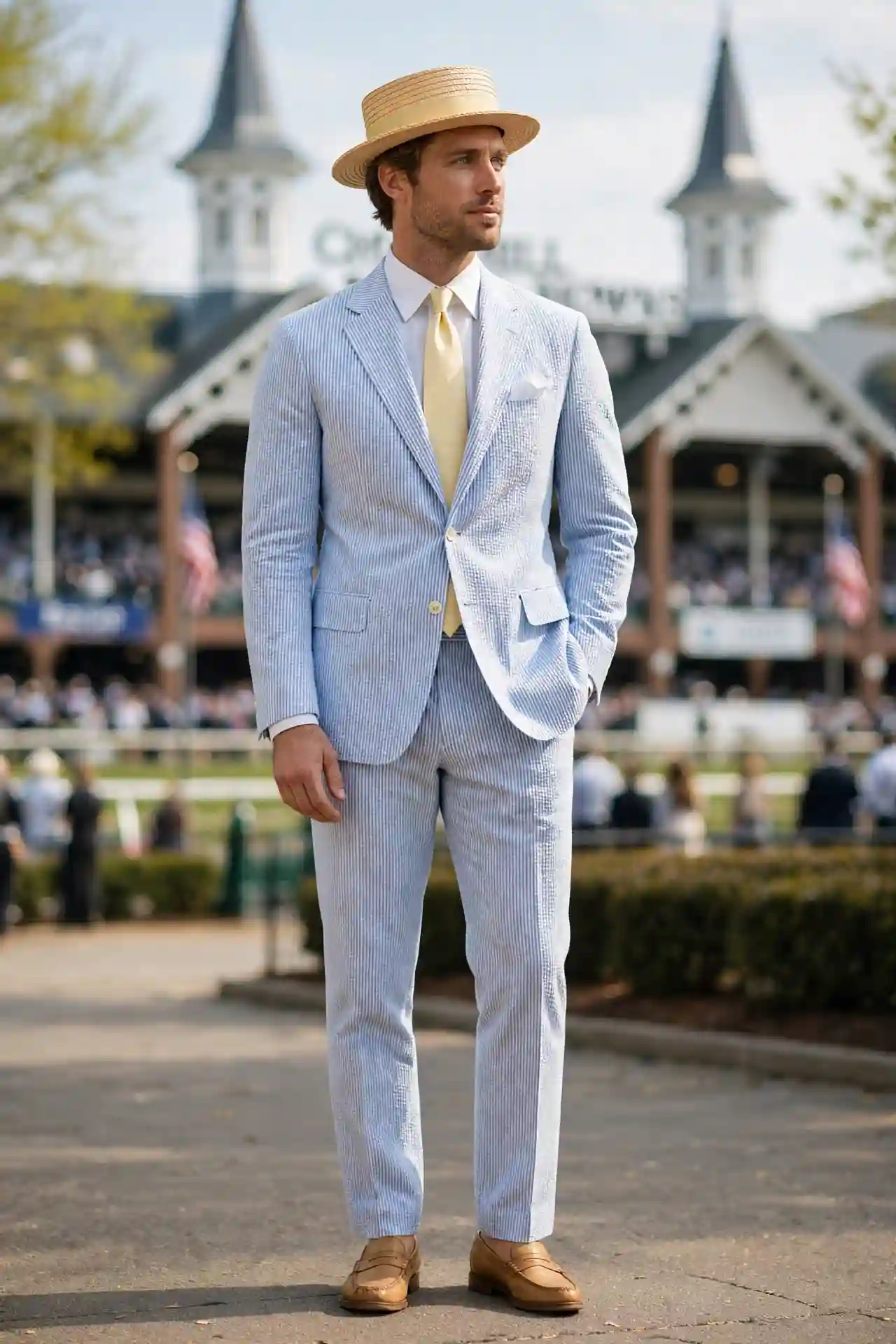 15 Kentucky Derby Outfits for Men That Stand Out 3 The Classic Seersucker — Old Money Done Right