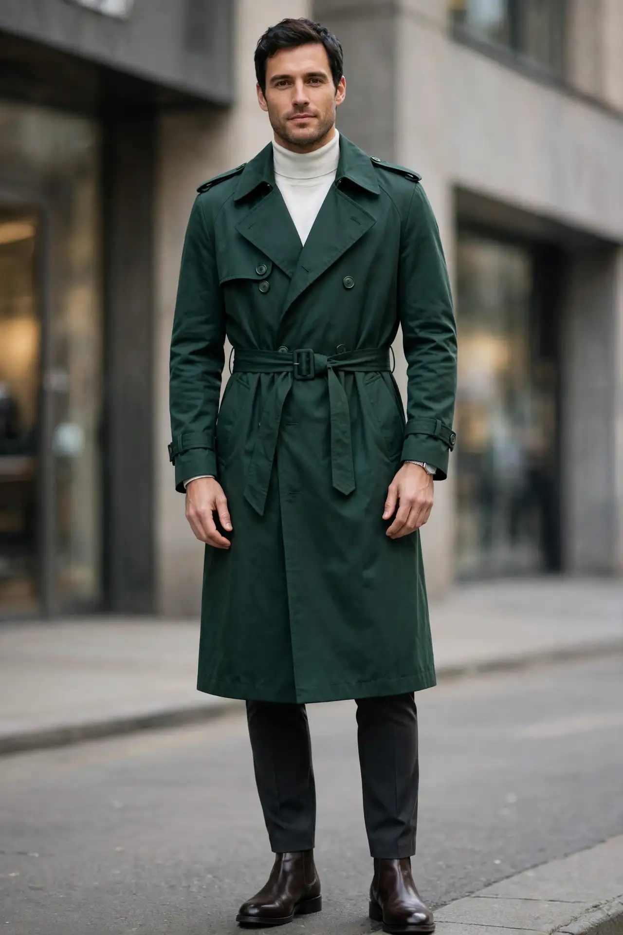 10 Men's Fall Trench Coats for a Timeless Seasonal Look 12 The Colour Statement