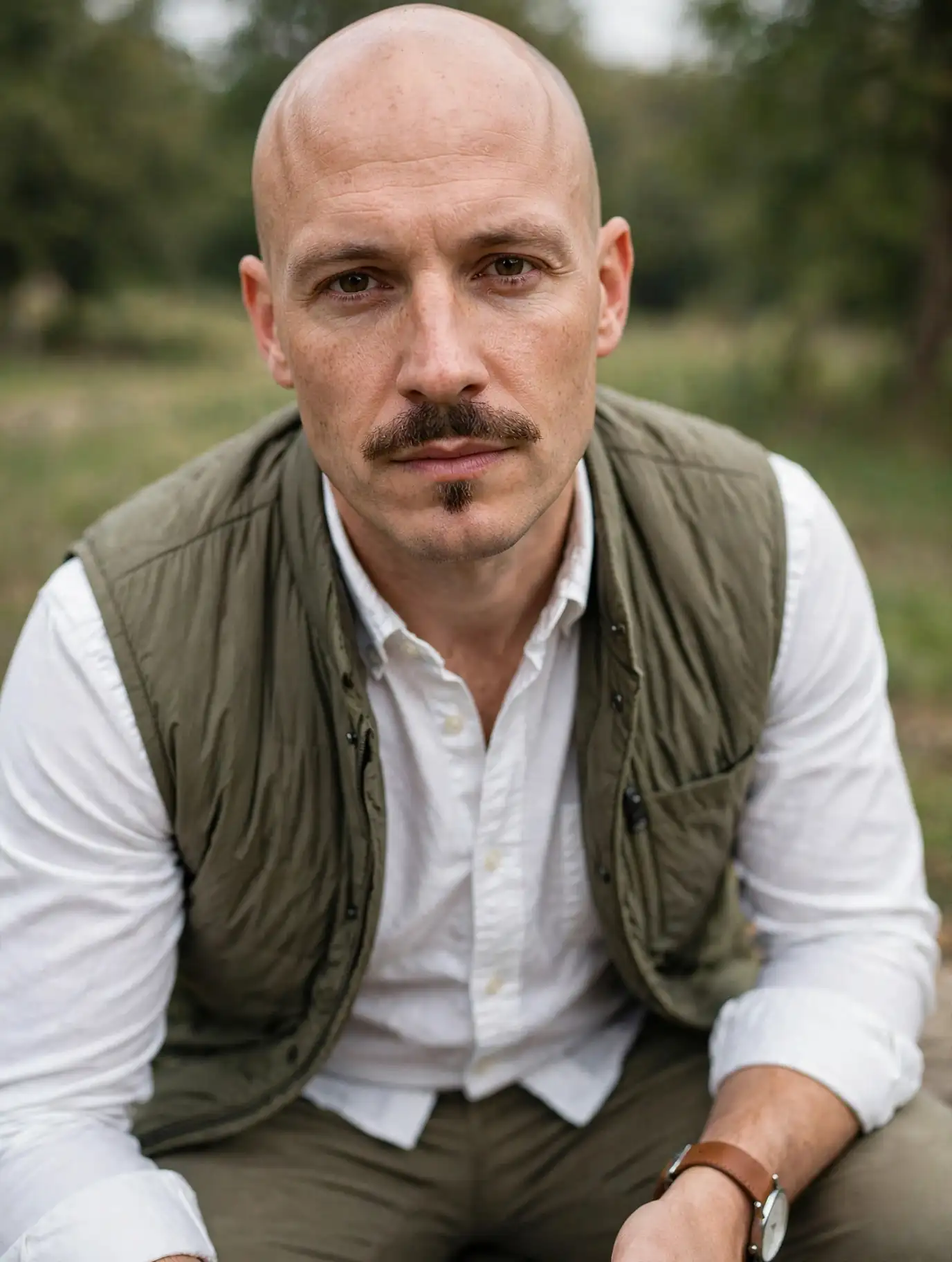 Bald Men with Goatee: 9 Confident Looks to Try 9 The Disconnected Mustache and Chin Patch
