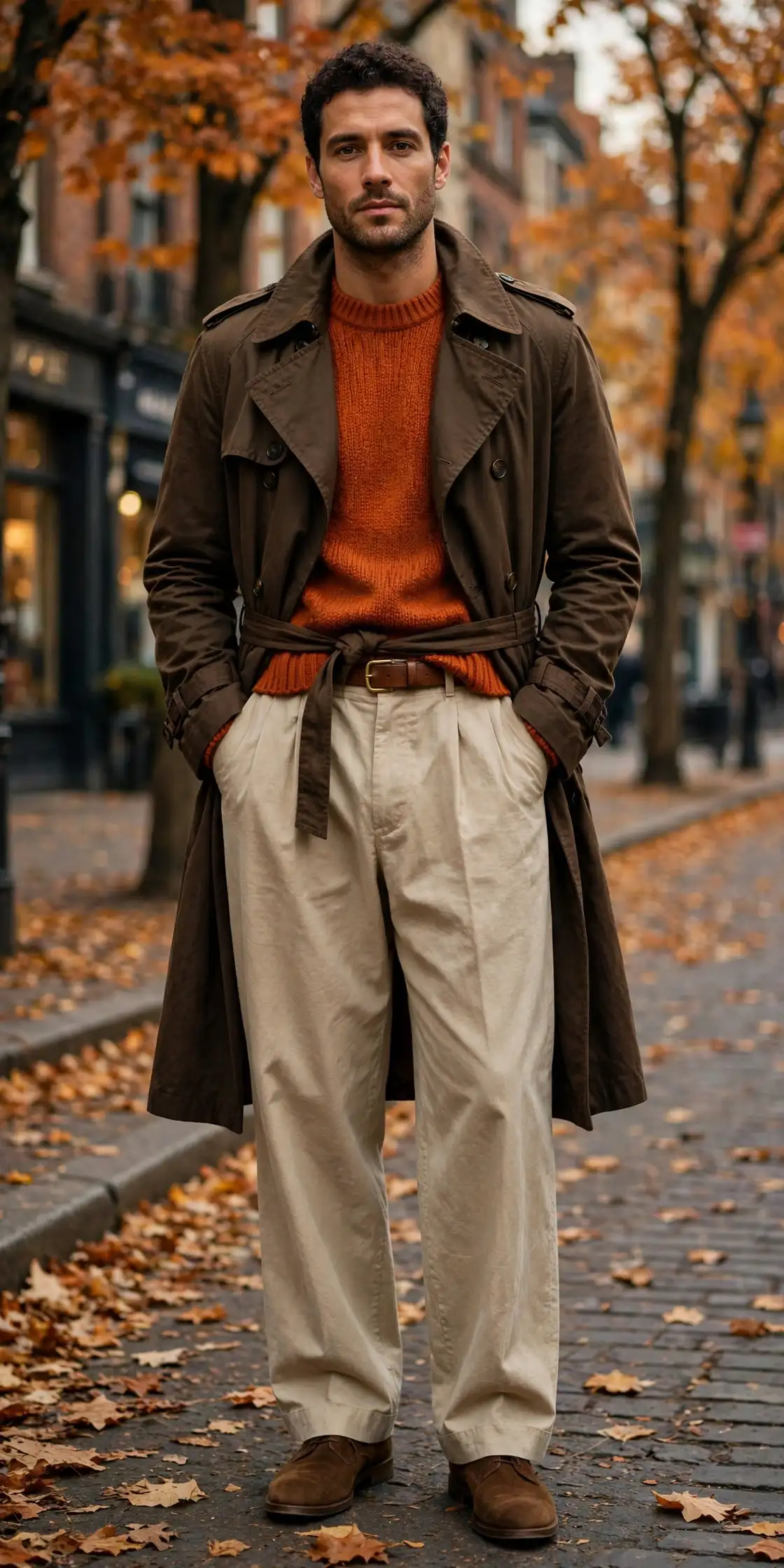10 Men's Fall Trench Coats for a Timeless Seasonal Look 8 The Earth Tone Stack
