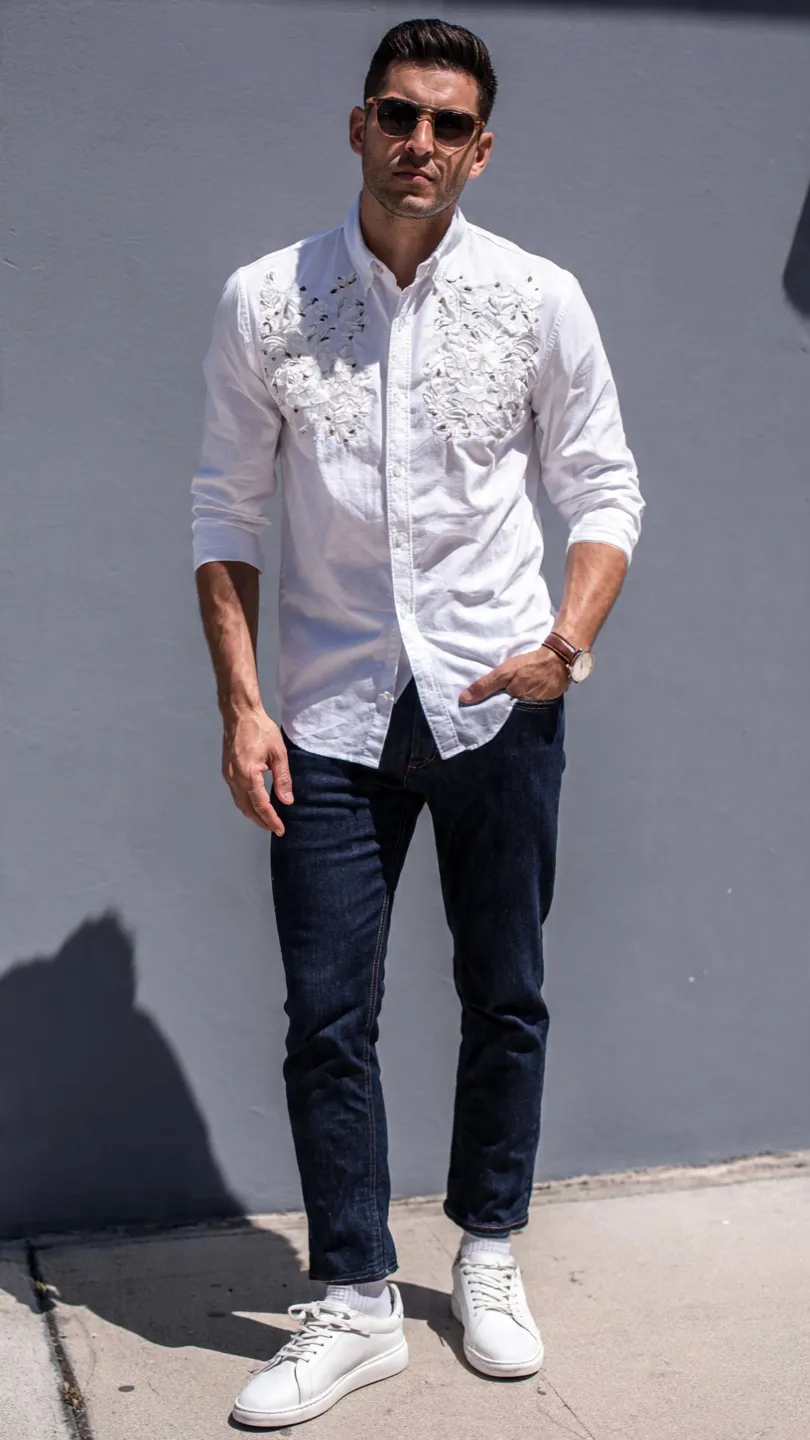 13 Mexican Outfits for Men That Blend Color and Culture 6 The Embroidered Shirt — One Statement, Full Stop