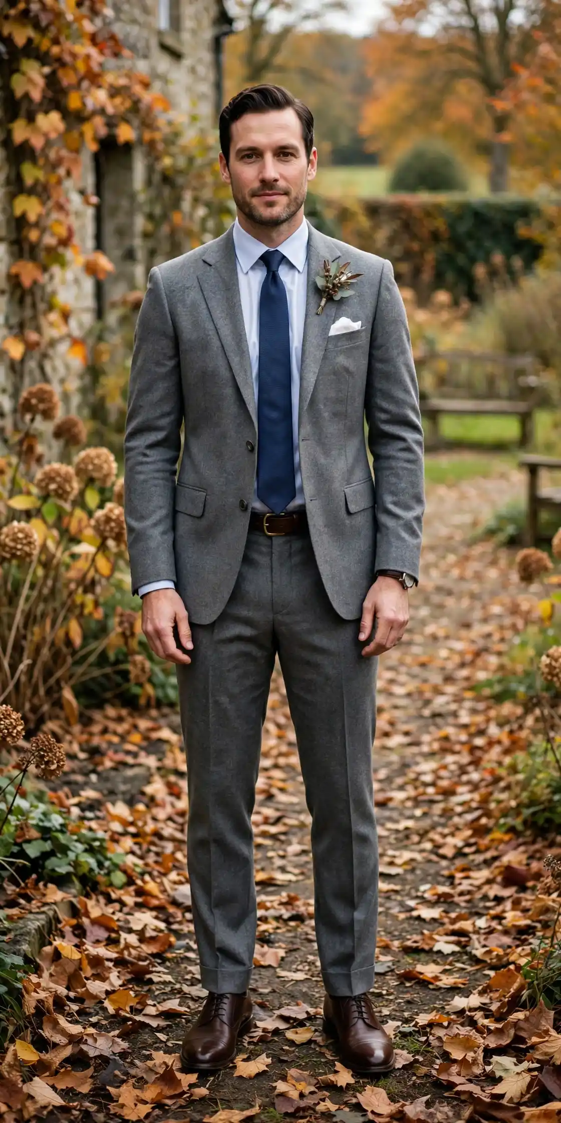 Men's Fall Wedding Outfits: 15 Ideas for Every Dress Code 11 The Grey Flannel Suit