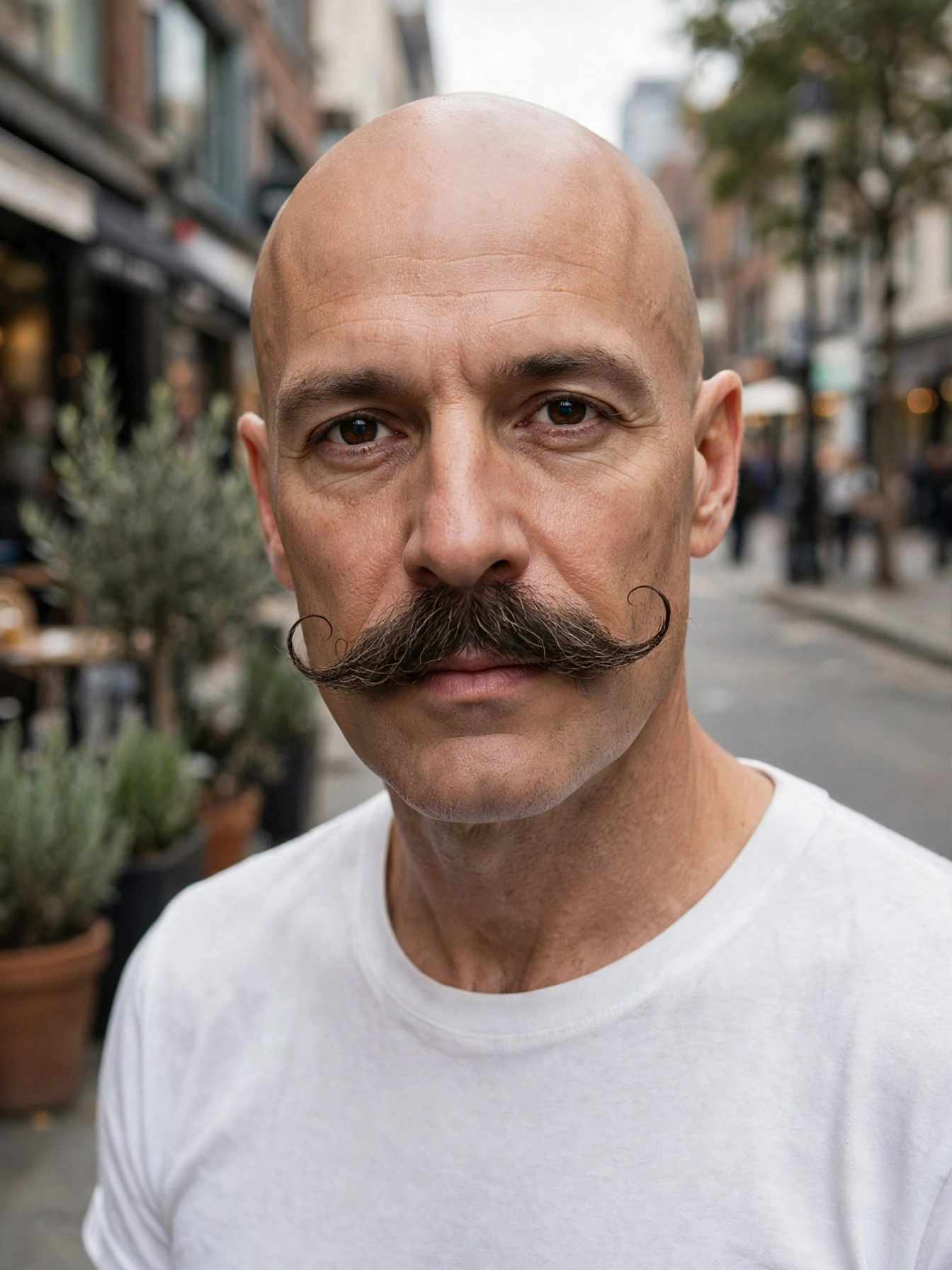 Bald Men with Mustache: 11 Timeless Style Ideas 3 The Handlebar