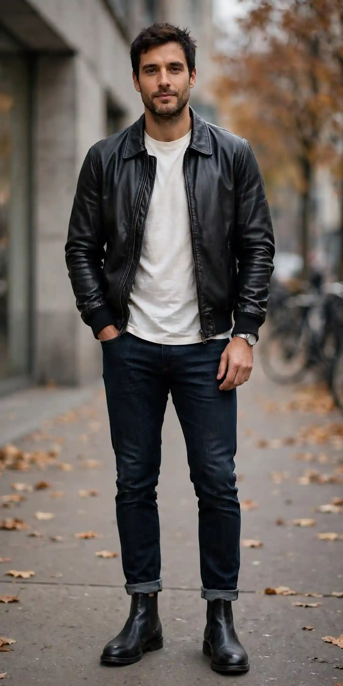 Men's Black Autumn Jacket: 9 Ideas for Every Day 3 The Leather Bomber