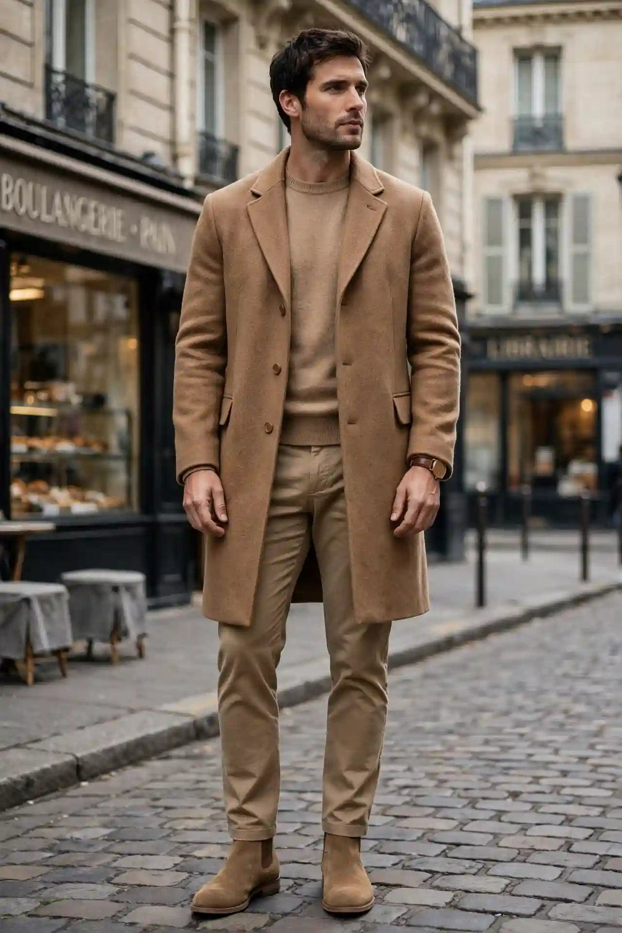 12 Paris Outfits for Men That Look Sharp Every Time 9 The Monochrome Play — One Color, Maximum Impact