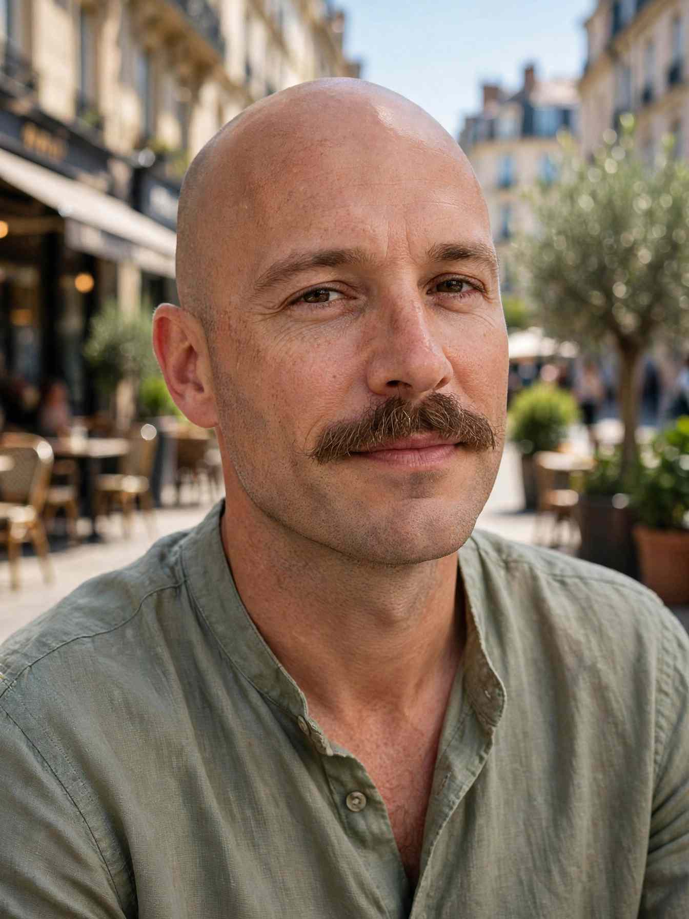Bald Men with Mustache: 11 Timeless Style Ideas 10 The Natural Grown-Out