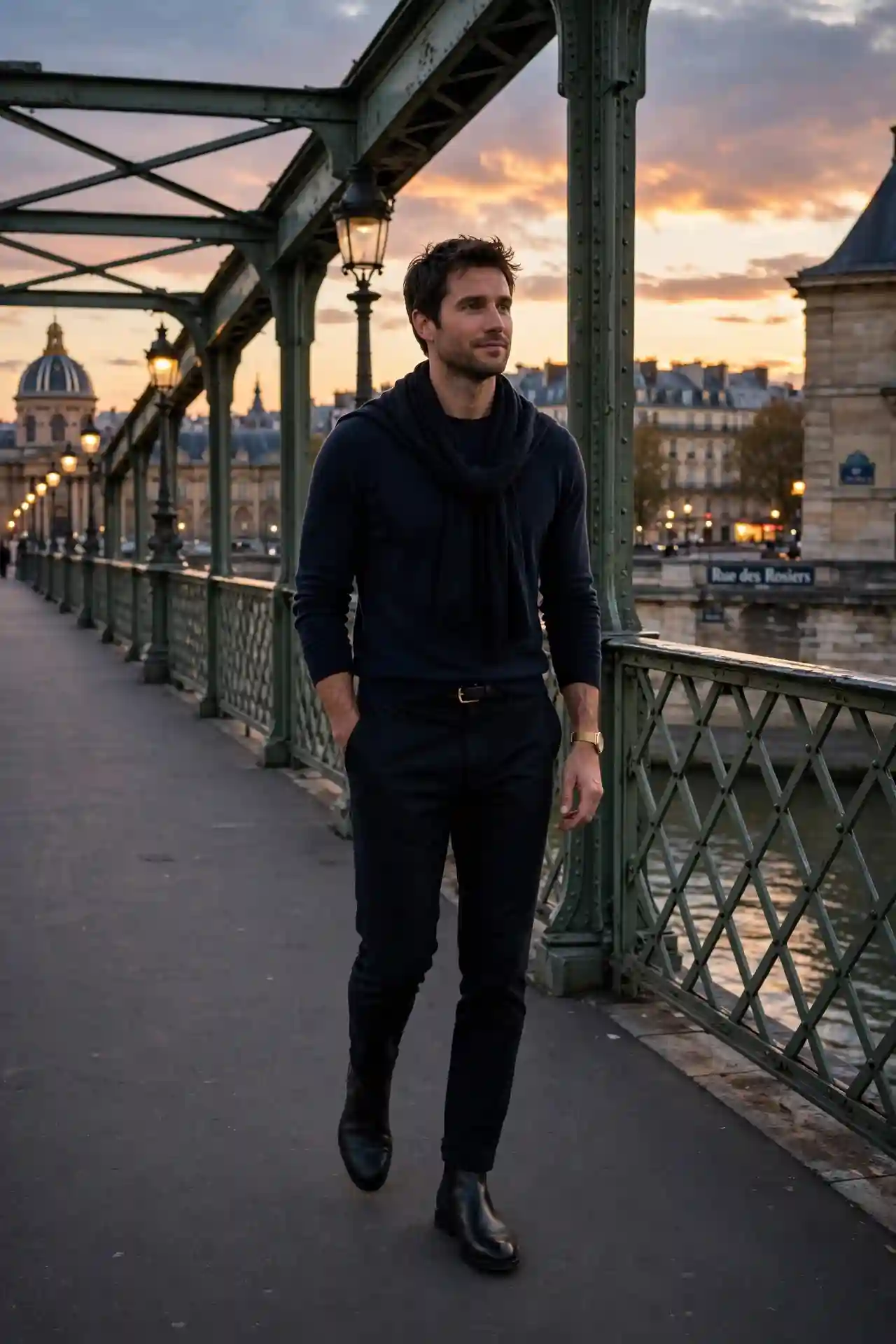 12 Paris Outfits for Men That Look Sharp Every Time 11 The Pont des Arts Romantic