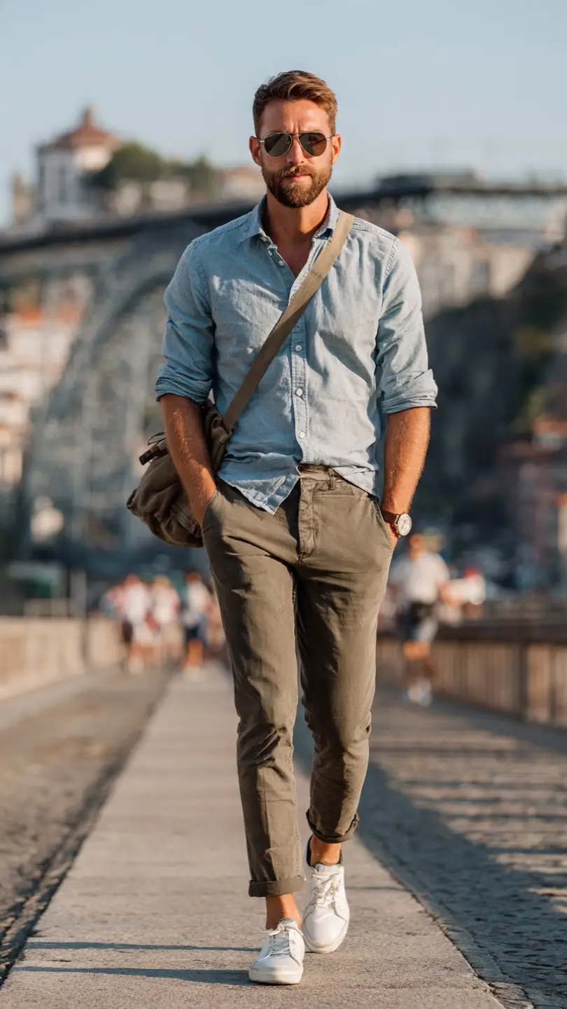 9 Portugal Outfits for Men for Every Adventure 5 The Porto Day Tripper — Built for Bridges Bookshops and Back Streets