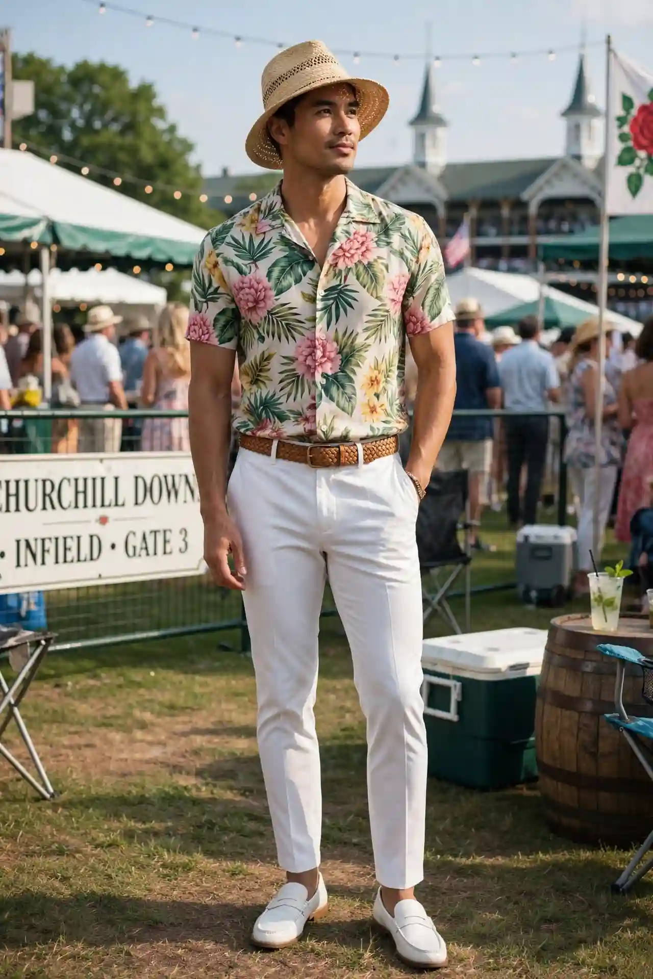 15 Kentucky Derby Outfits for Men That Stand Out 16 The Printed Shirt Build — Derby Casual With a Point of View
