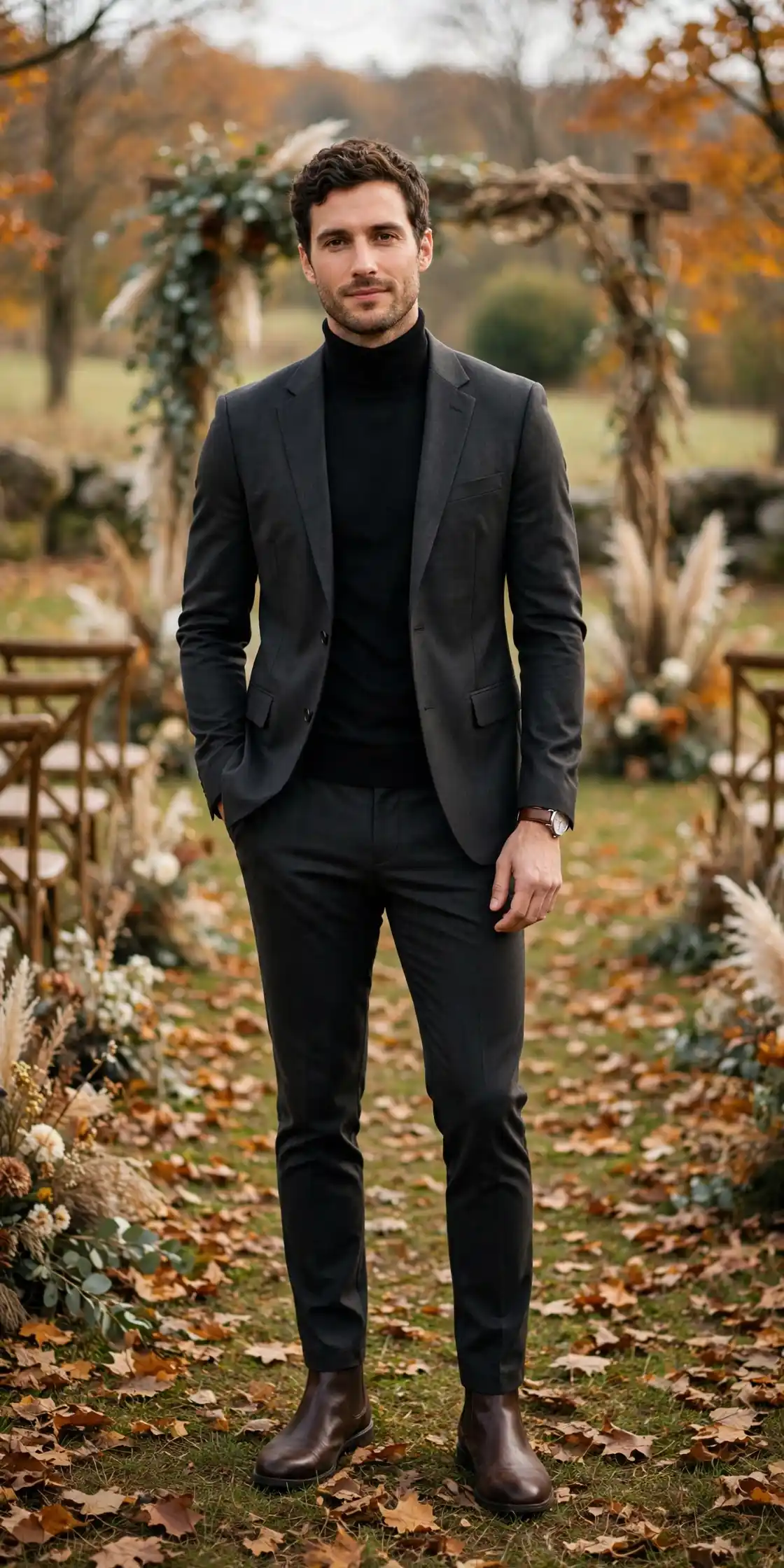 Men's Fall Wedding Outfits: 15 Ideas for Every Dress Code 10 The Turtleneck and Blazer