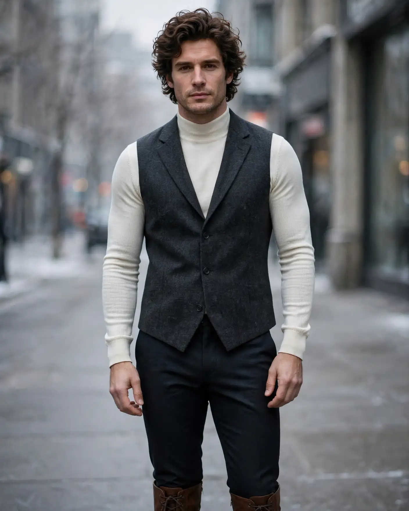The Vest Over a Mock-Neck