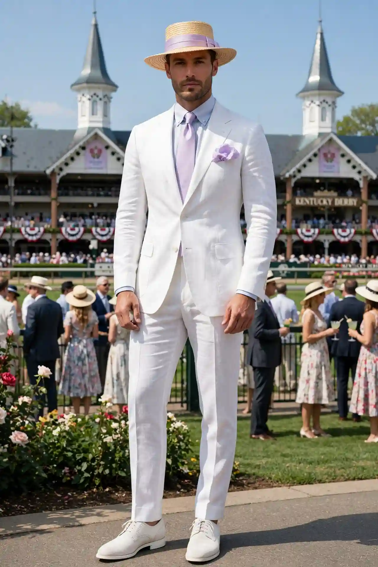 15 Kentucky Derby Outfits for Men That Stand Out 10 The White Suit — High Risk, High Reward