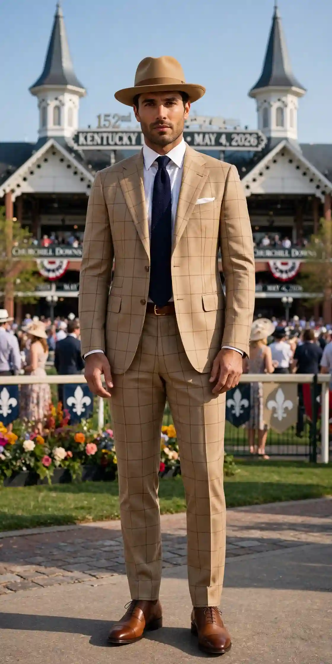 15 Kentucky Derby Outfits for Men That Stand Out 12 The Windowpane Suit — Pattern That Works Without Trying