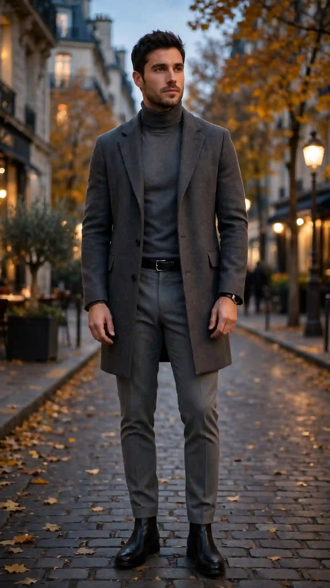 Turtleneck and Tailored Trousers
