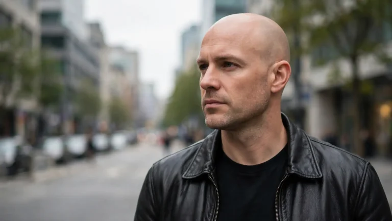 Bald Men Leather Jacket Ideas