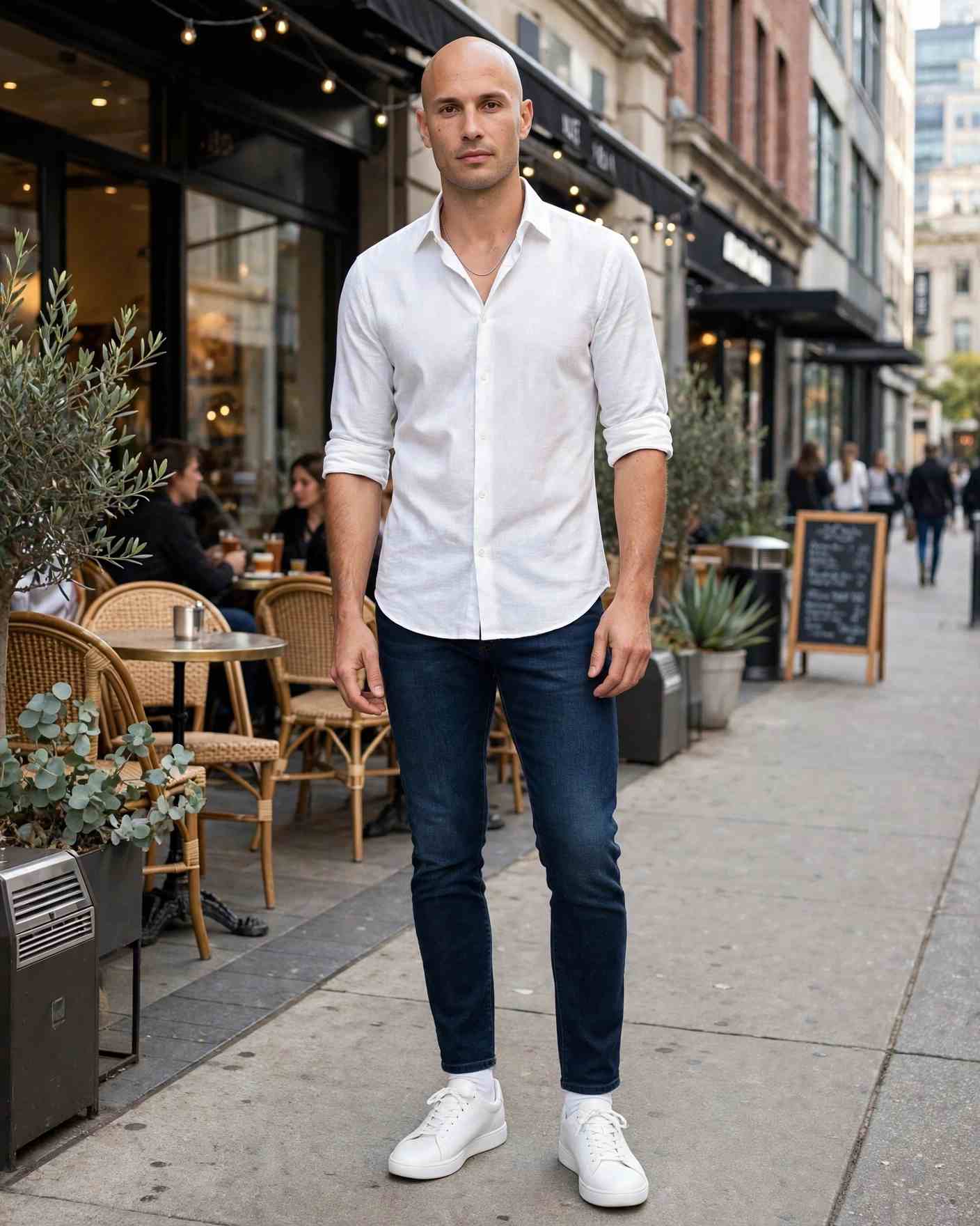 9 Bald Men Looks for a Sharp and Confident Style 3 The Sharp Casual