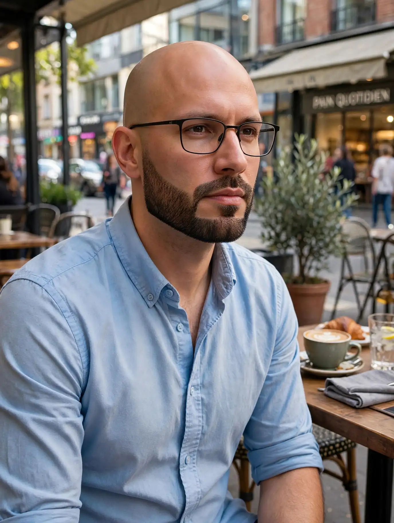 13 Bald Men Facial Hair Styles for a Sharp Appearance 3 The Short Boxed Beard