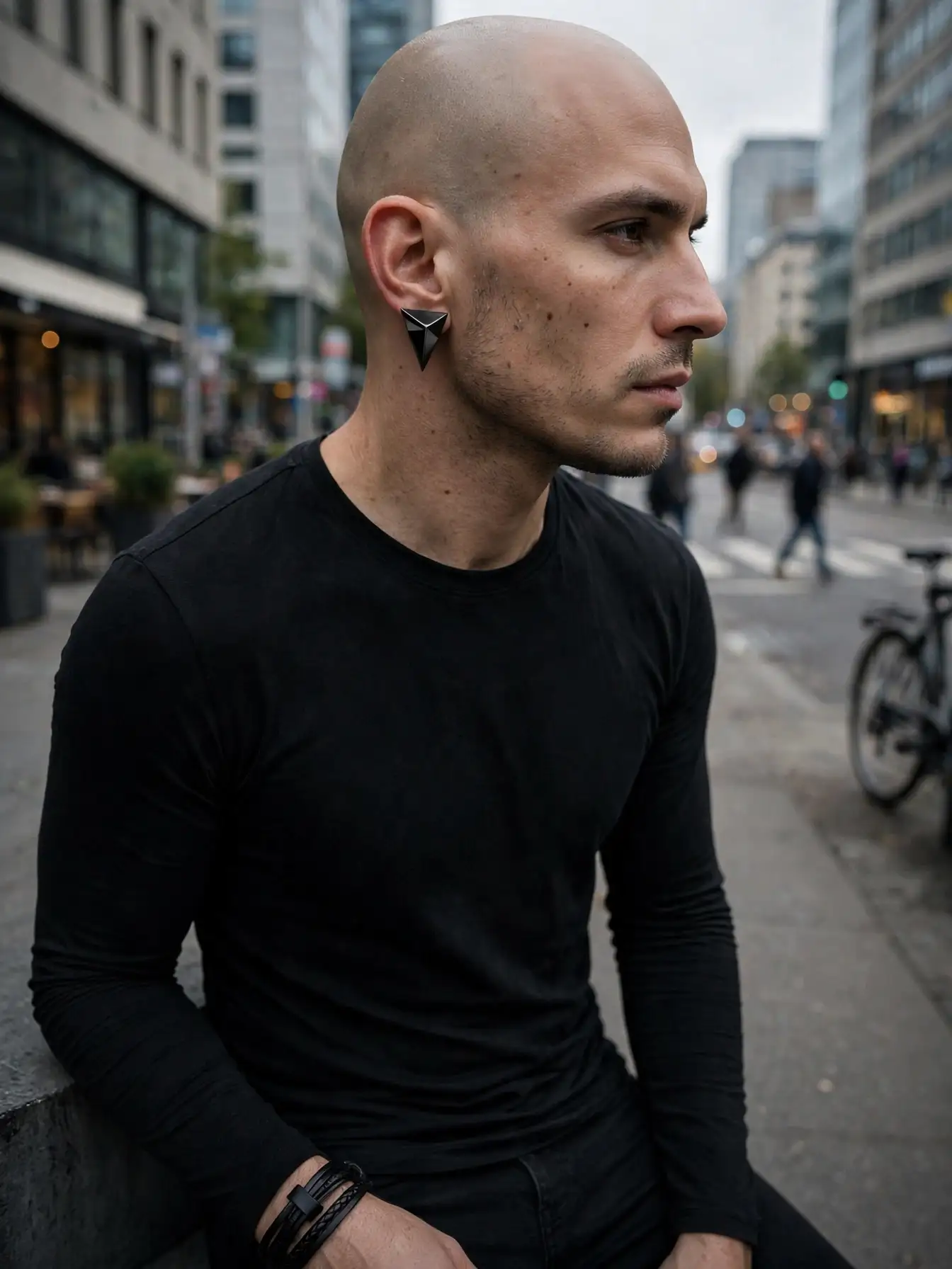 Bald Men Earrings: 8 Styles for a Bold Modern Look 8 The Spike or Geometric Stud