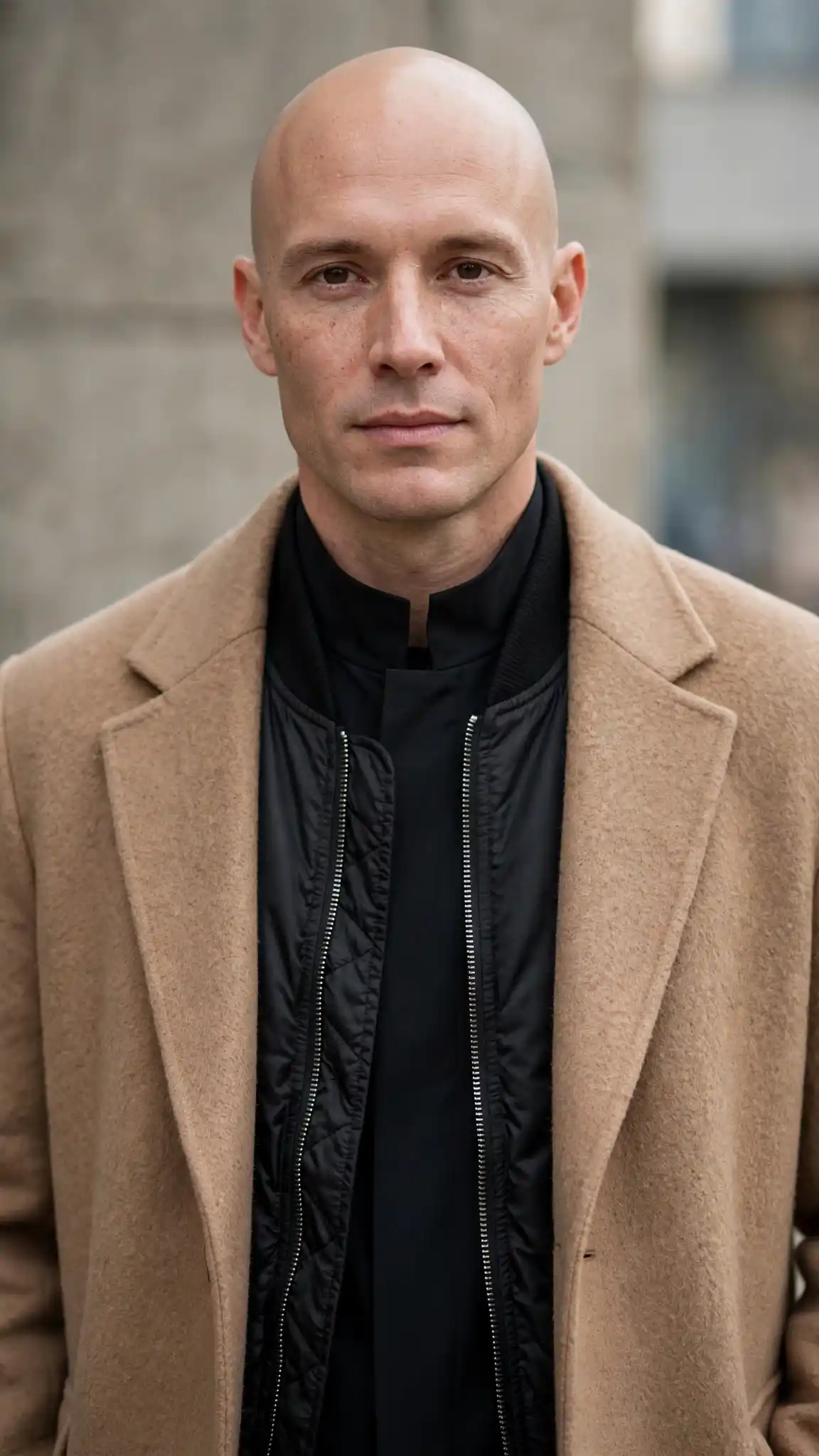 How to Build a Minimalist Wardrobe That Suits a Bald Look 2 Use Jackets to Add Structure
